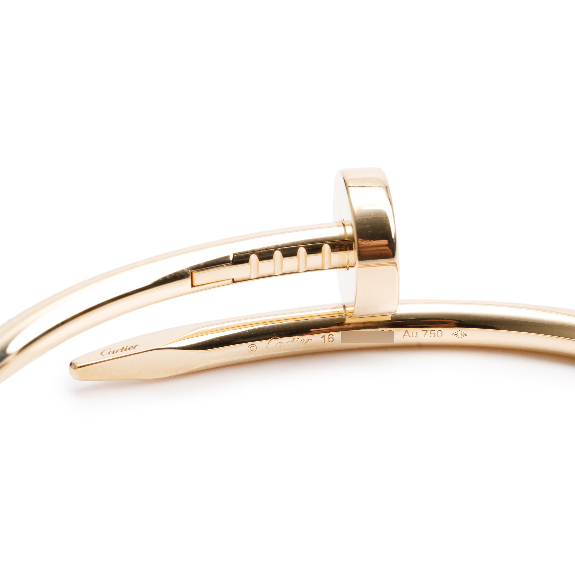 Cartier 18k Yellow Gold Juste Un Clou Bracelet, Size 16 w/ Box & Certificate