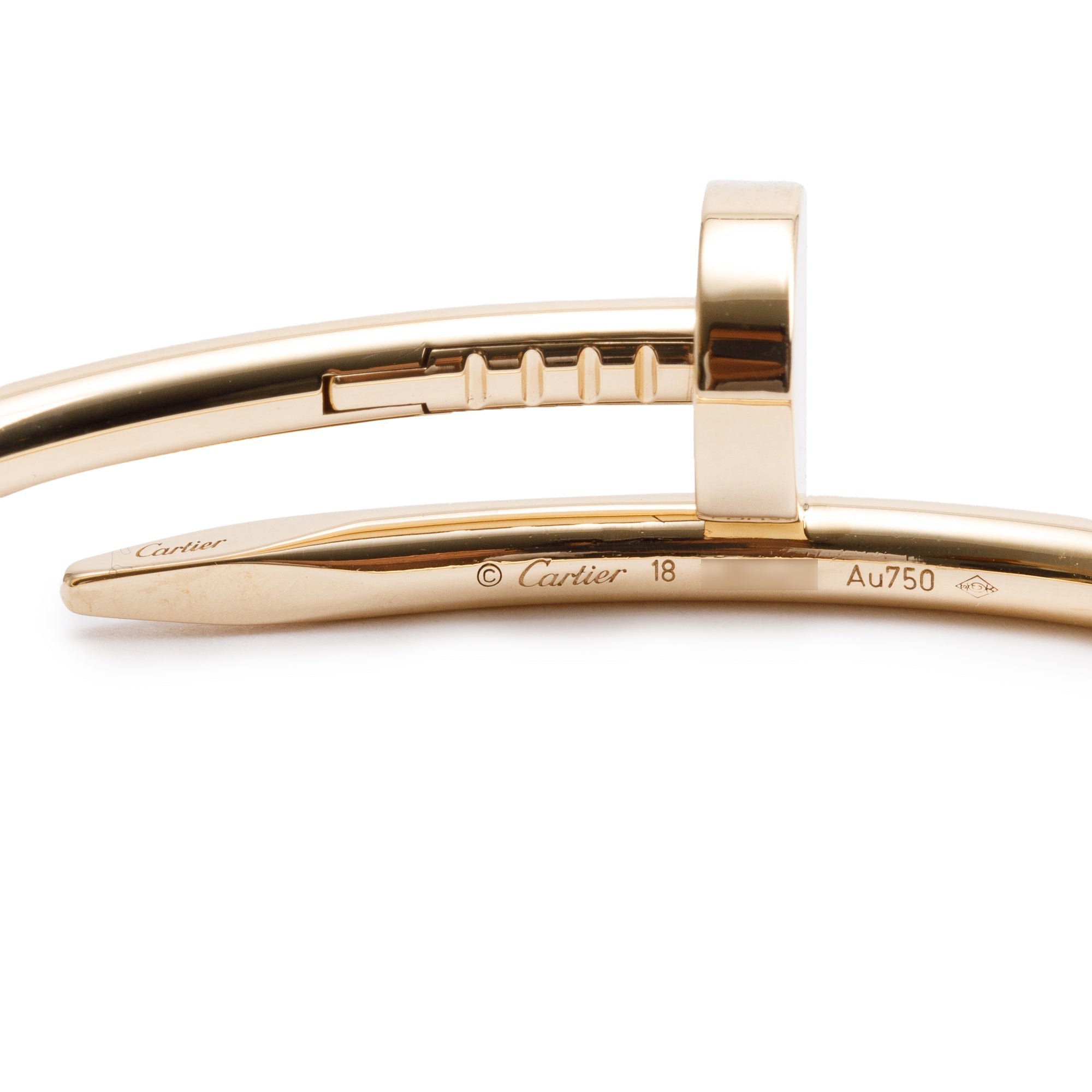 Cartier 18k Yellow Gold Juste Un Clou Bracelet, Size 18 w/ Box & Certificate