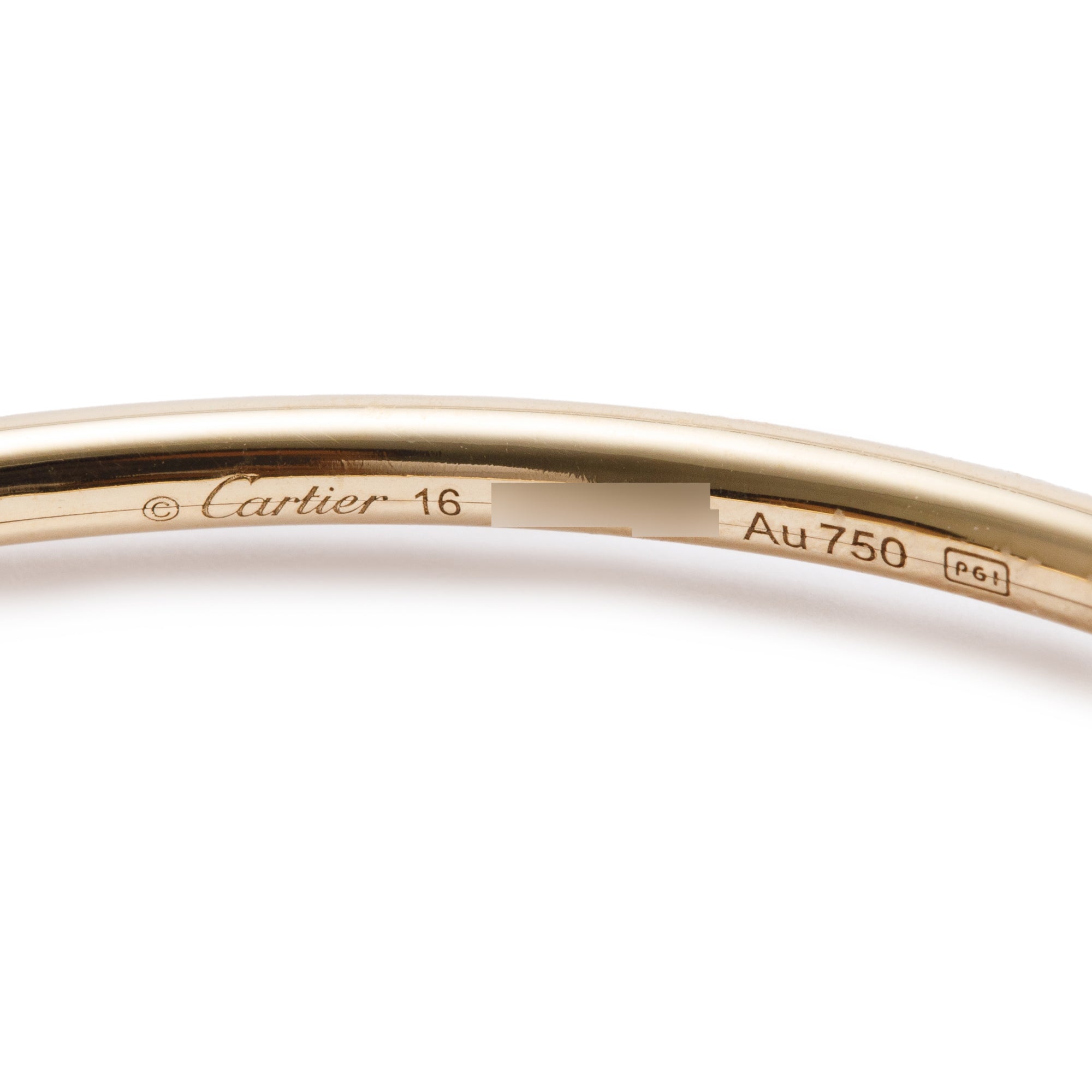 Cartier 18k Yellow Gold Juste Un Clou Bracelet, Small Model, Size 16 w/ Box