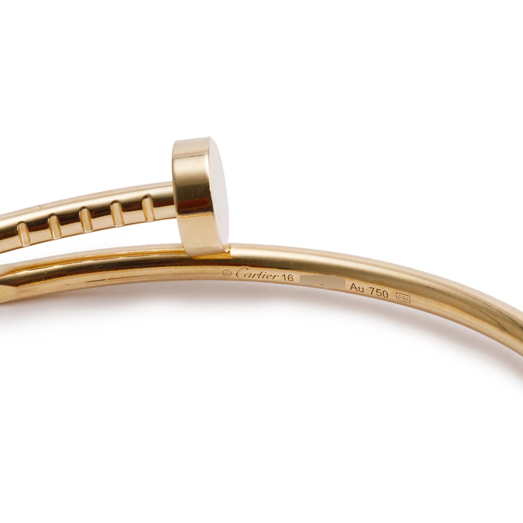 Cartier 18k Yellow Gold Juste Un Clou Bracelet, Small Model, Size 16 w/ Box