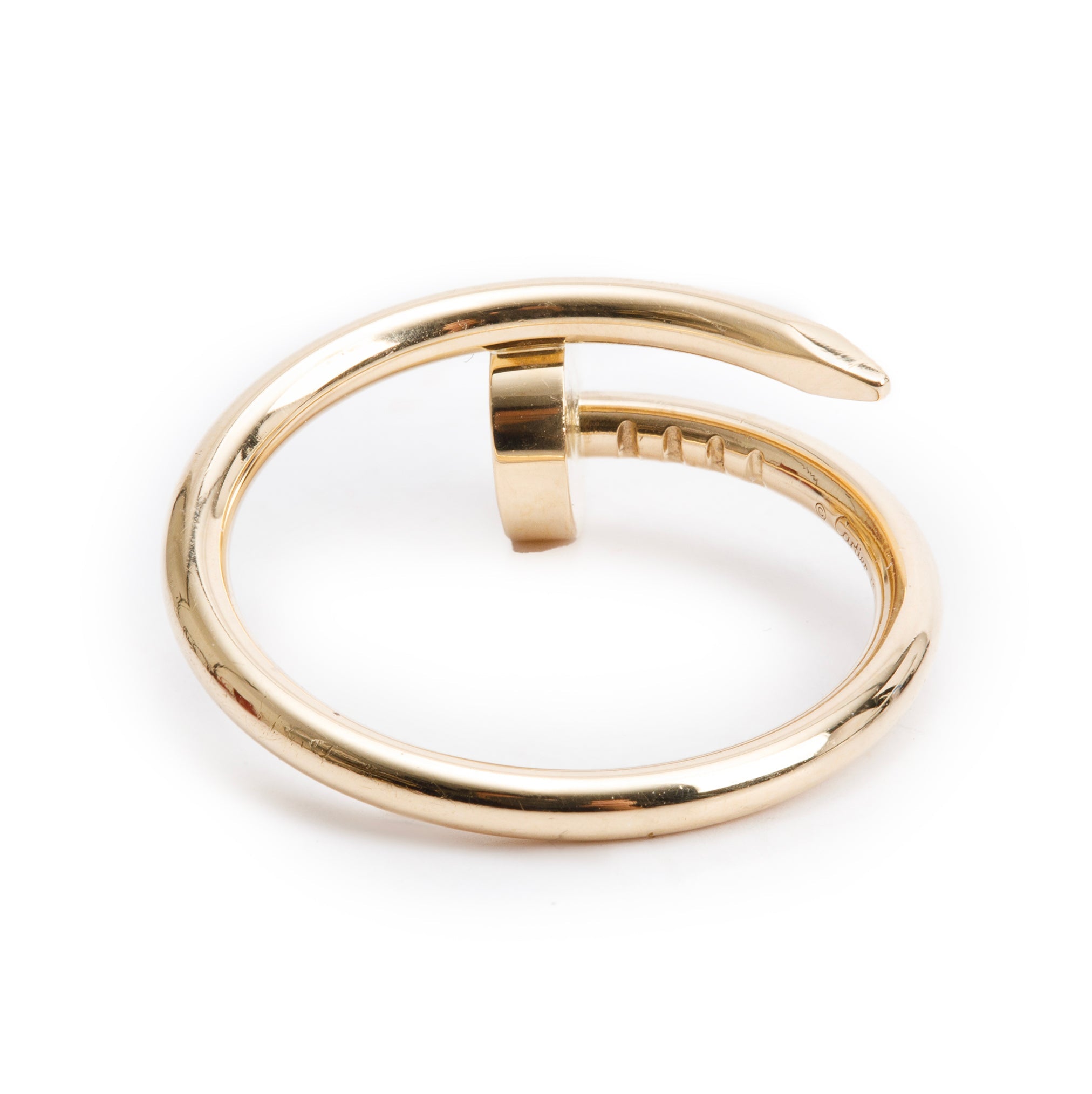 Cartier 18k Yellow Gold Juste Un Clou Ring, Small Model, Size 49 4.75 w/ Box, Receipt & Certificate