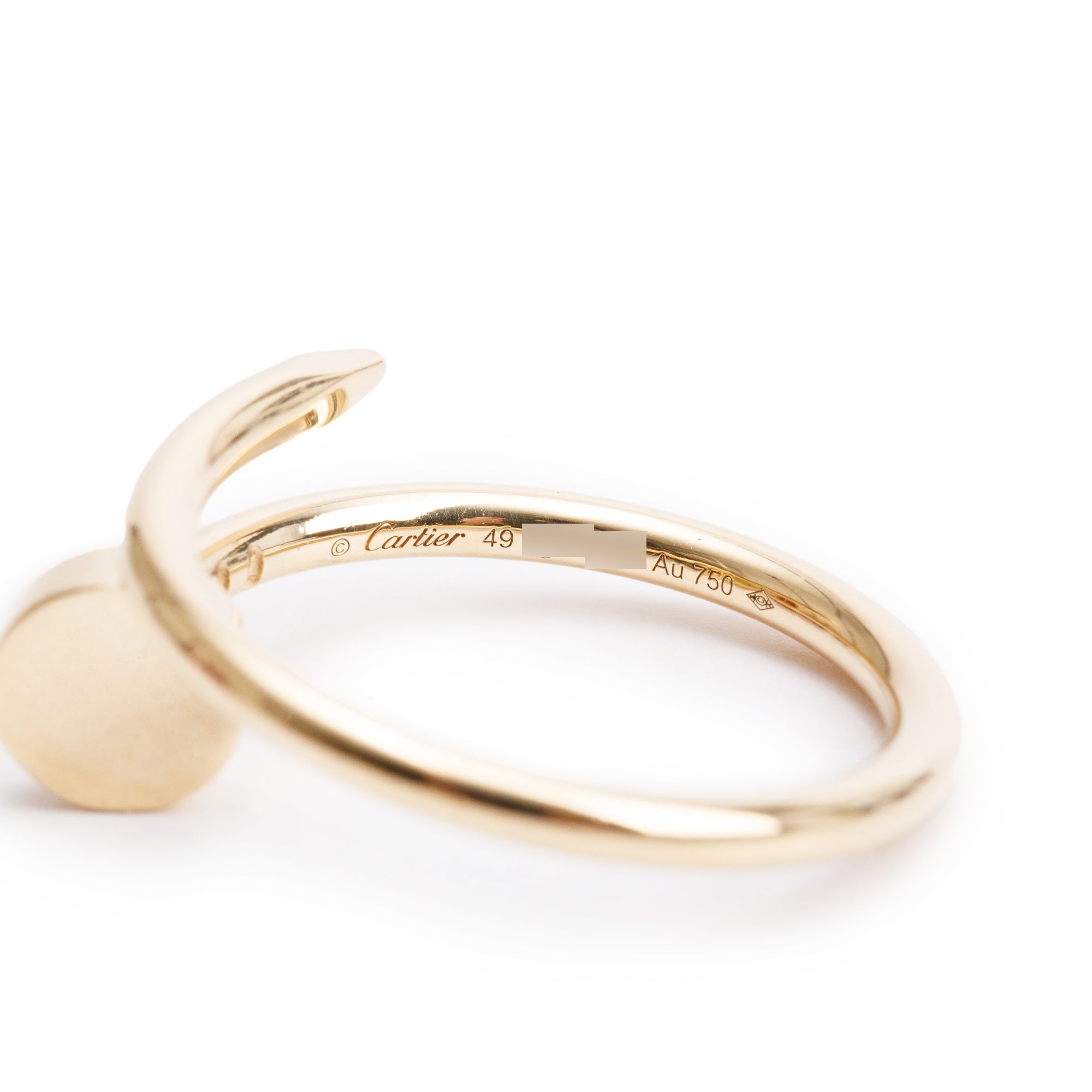 Cartier 18k Yellow Gold Juste Un Clou Ring, Small Model, Size 49 4.75 w/ Box, Receipt & Certificate