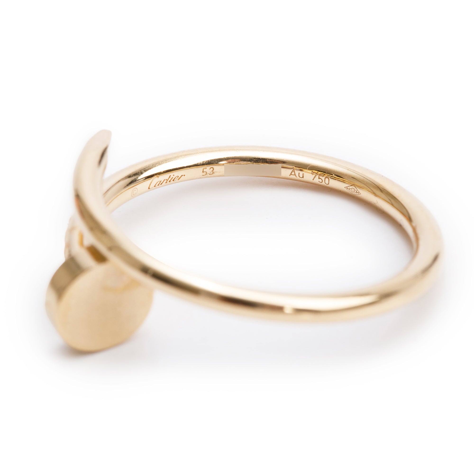 Cartier 18k Yellow Gold Juste Un Clou Ring, Small Model, Size 53 6.25 w/ Box & Certificate