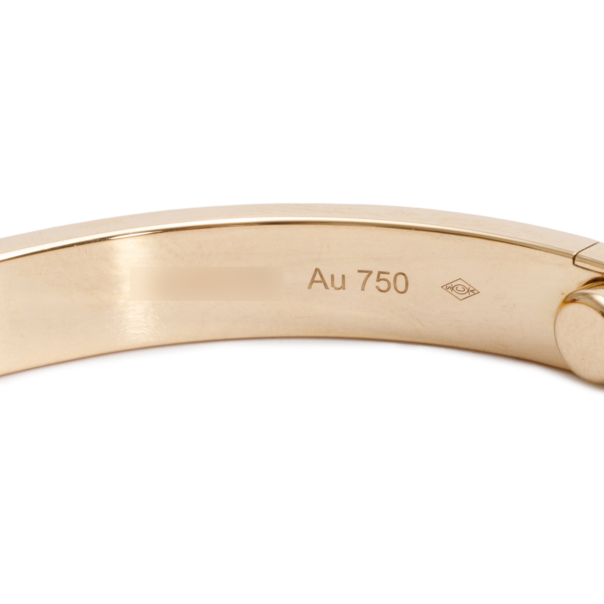 Cartier 18k Yellow Gold Love Bracelet, Size 17 w/ Box, Receipt & Certificate