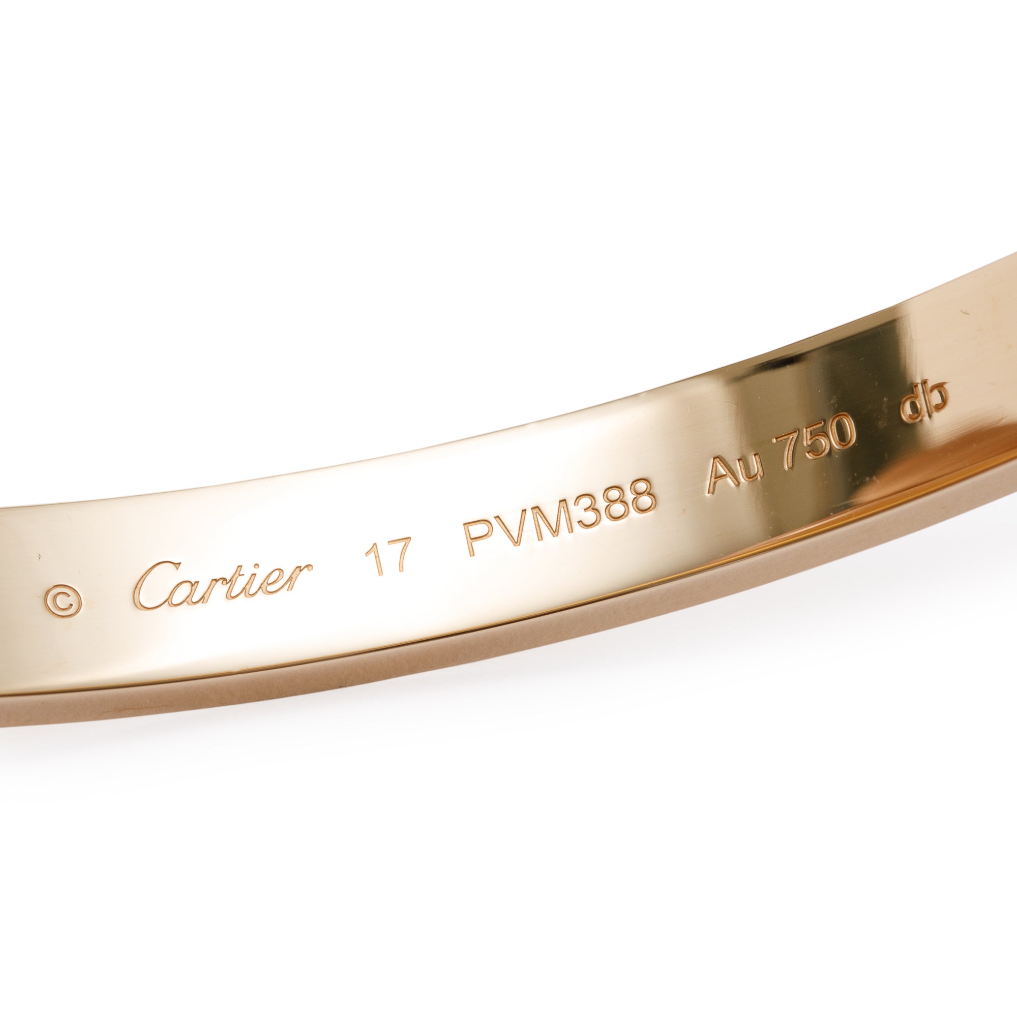 Cartier 18k Yellow Gold Love Bracelet w/ Box & Certificate