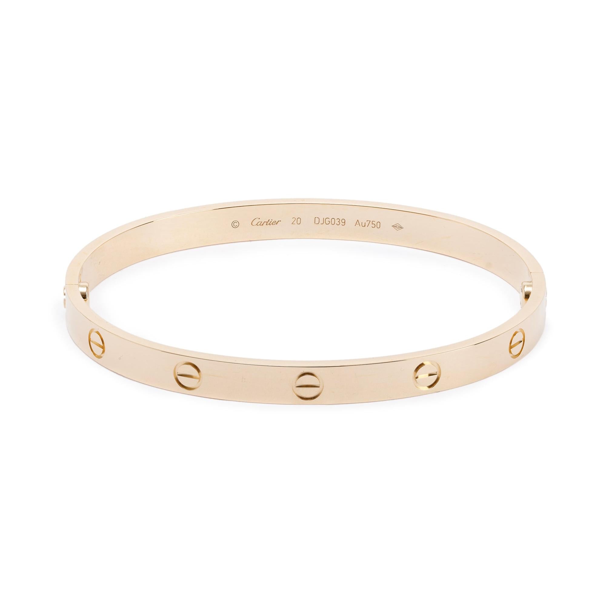 Cartier 18k Yellow Gold Love Bracelet w/ Box