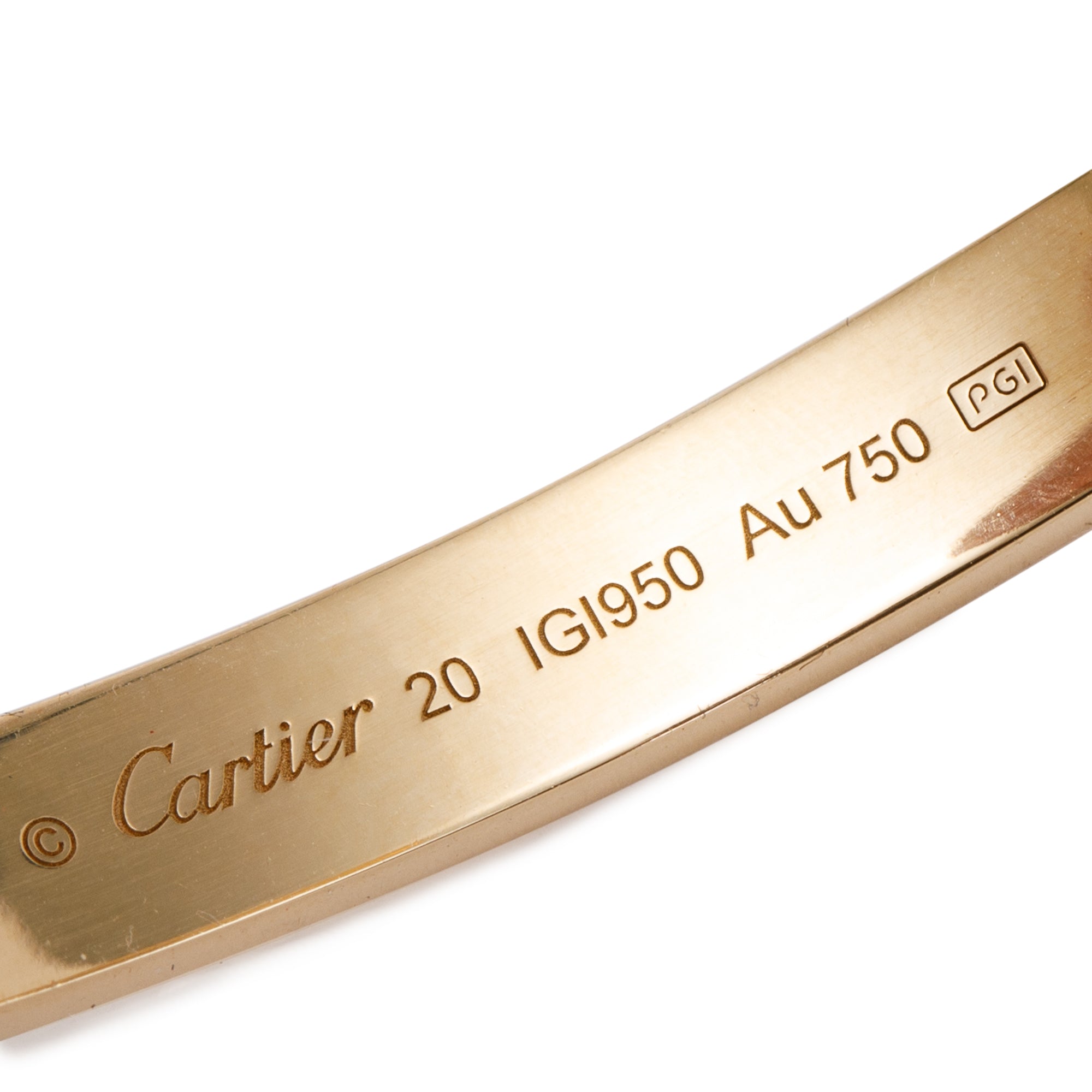 Cartier 18k Yellow Gold Love Cuff Bracelet w/ Box