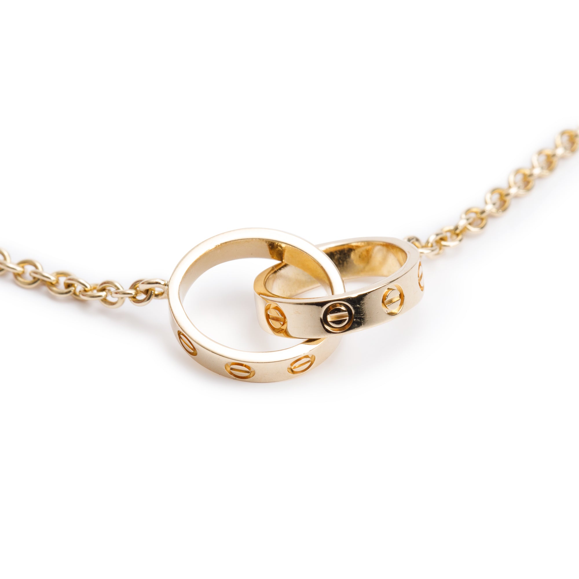 Cartier 18k Yellow Gold Love Necklace w/ Box, Receipt & Certificate