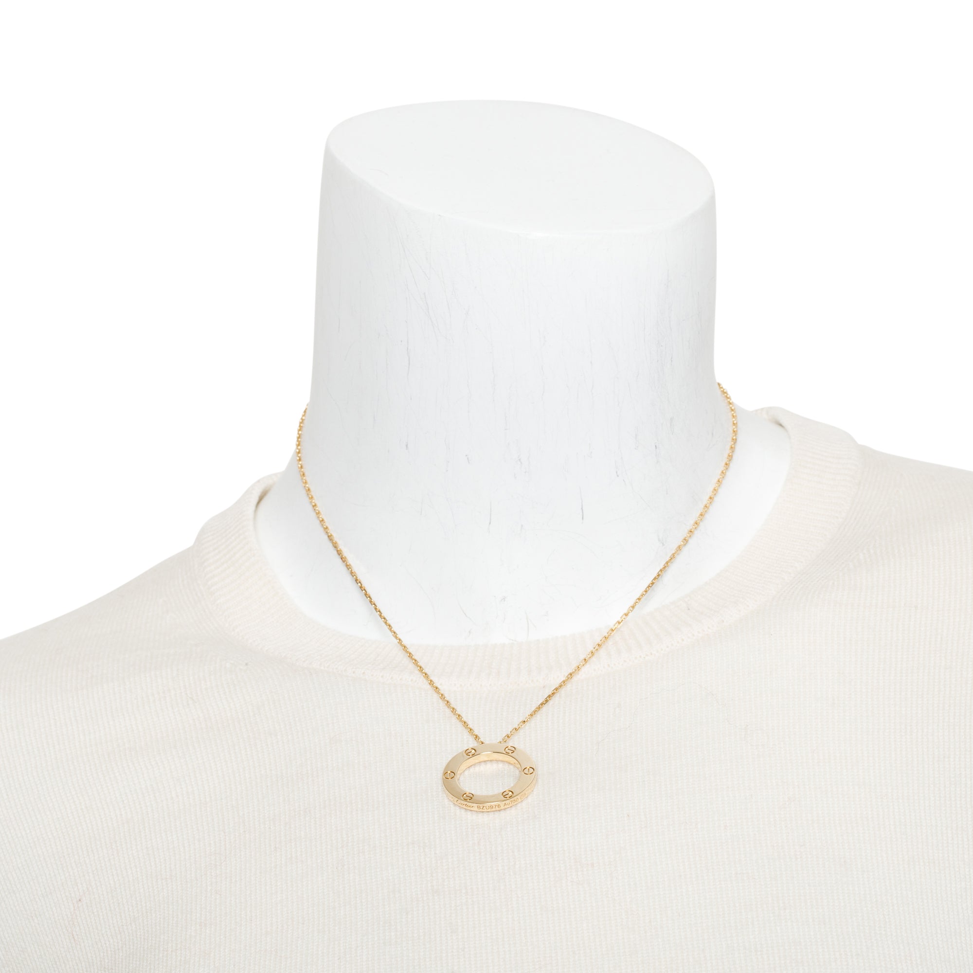 Cartier 18k Yellow Gold Love Pendant Necklace w/ Box & Certificate