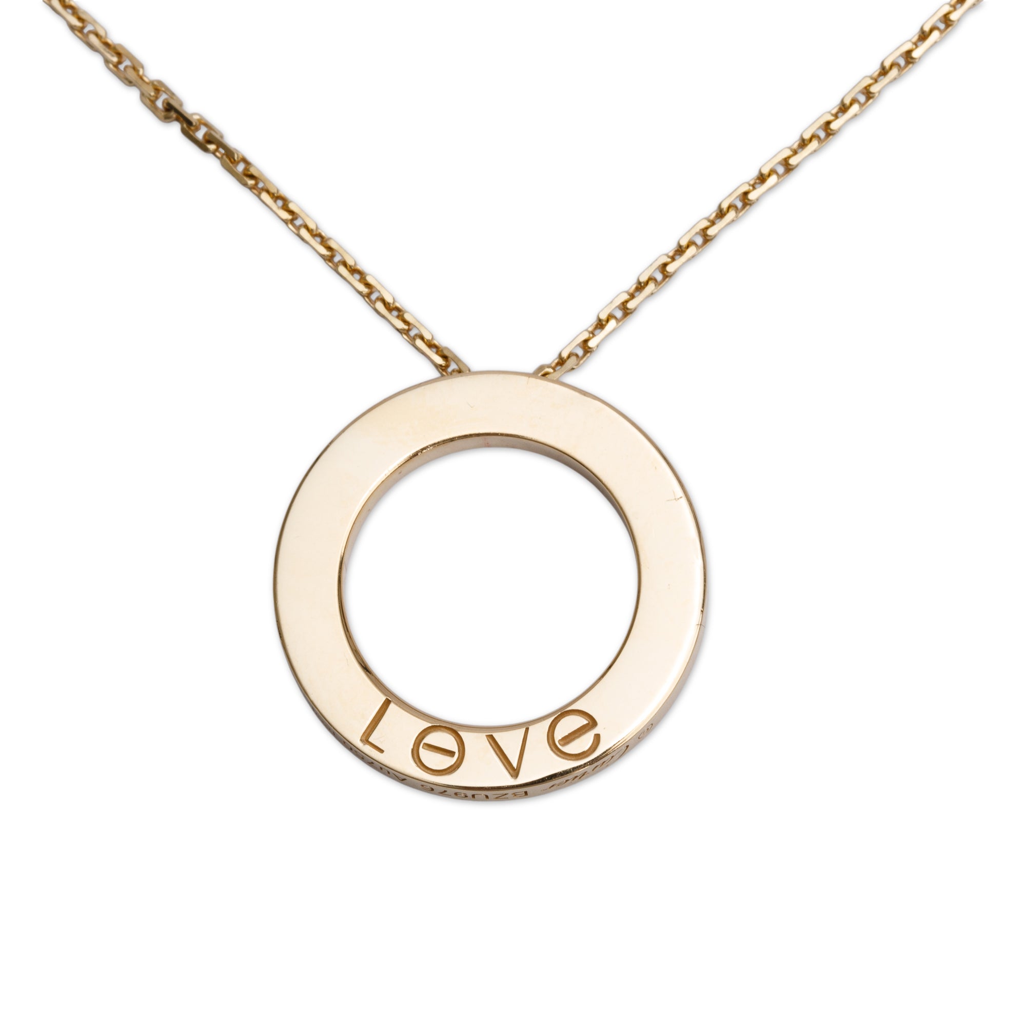 Cartier 18k Yellow Gold Love Pendant Necklace w/ Box & Certificate