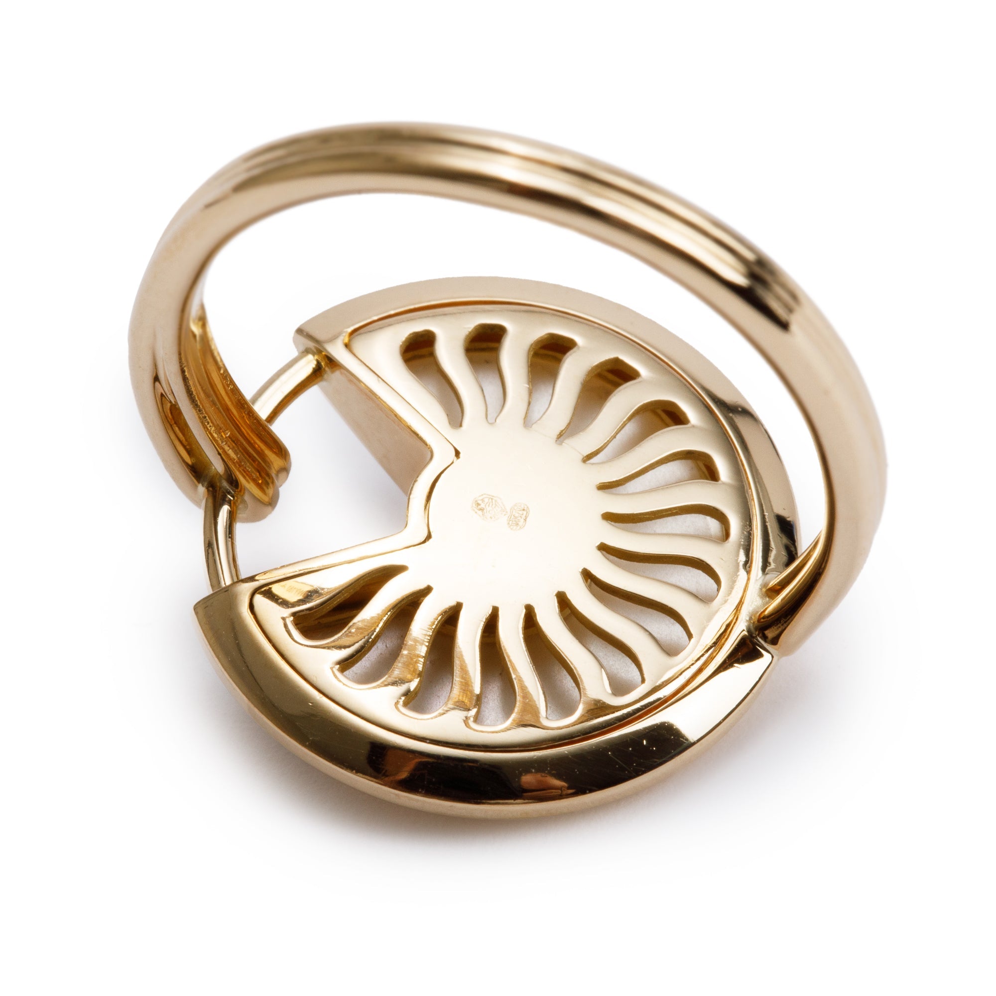 Cartier 18k Yellow Gold Mother of Pearl & Diamond Amulette de Cartier Ring, Size 55 7 1/4