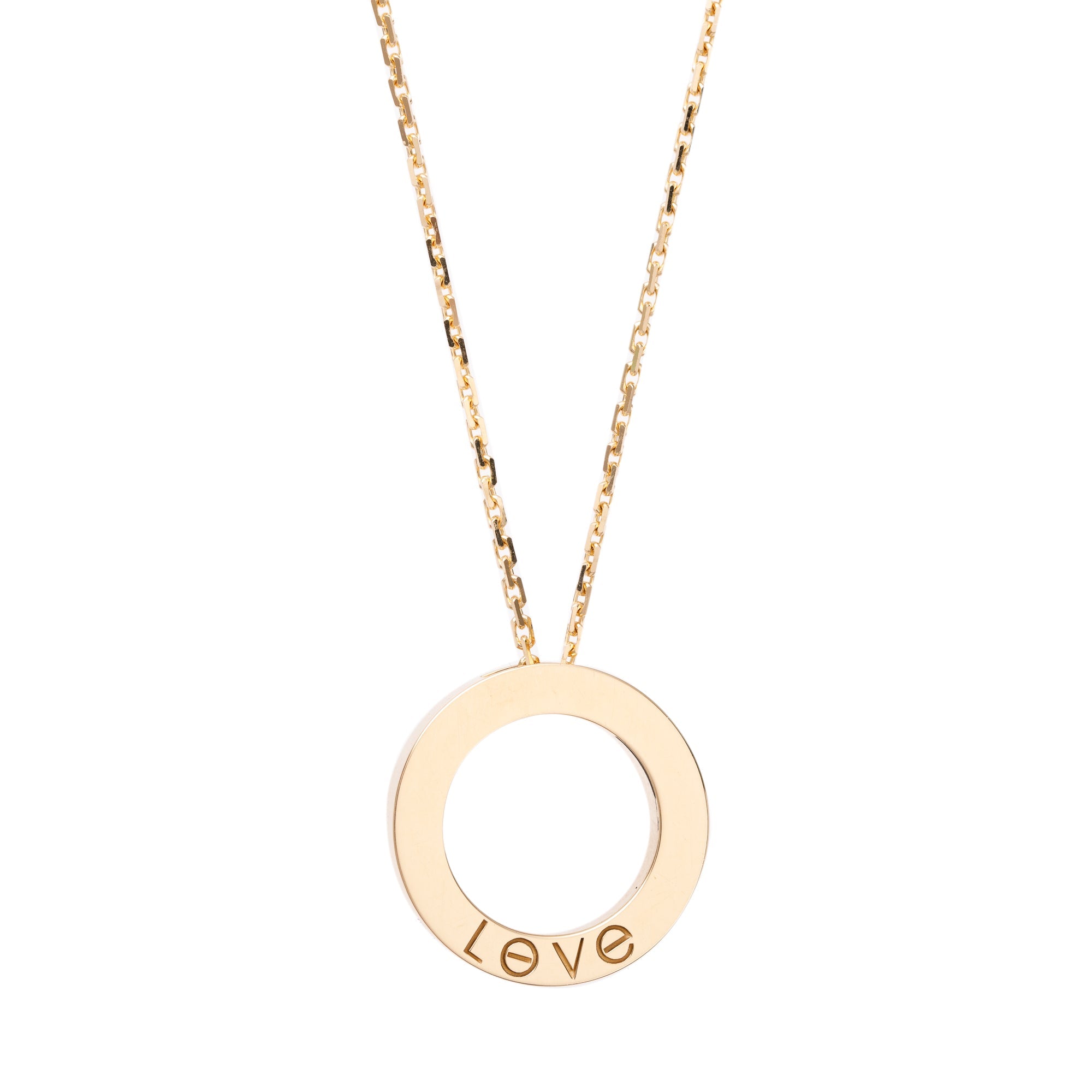 Cartier 18k Yellow Gold Pave Diamond Love Pendant Necklace w/ Box & Certificate