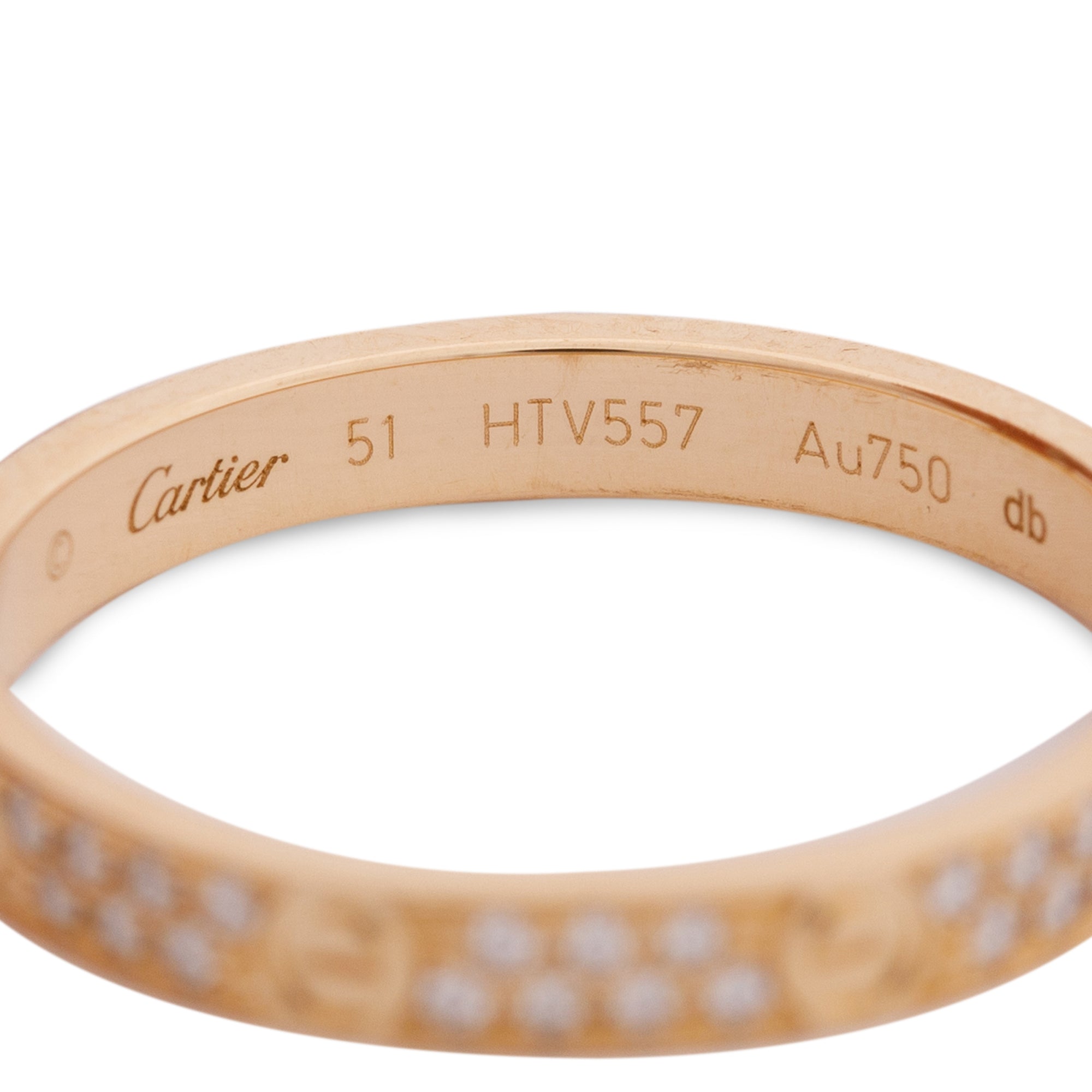 Cartier 18k Yellow Gold Pave Diamond Love Ring, Small Model