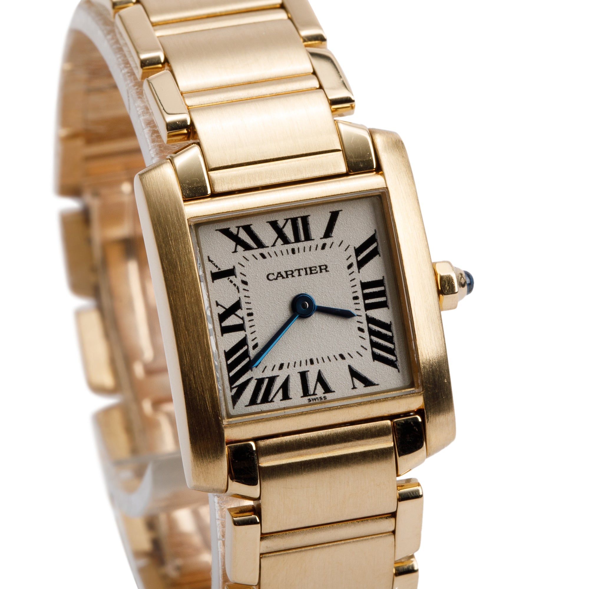 Cartier 18k Yellow Gold Tank Francaise Watch, Small Model 1820 w/ Box & Papers