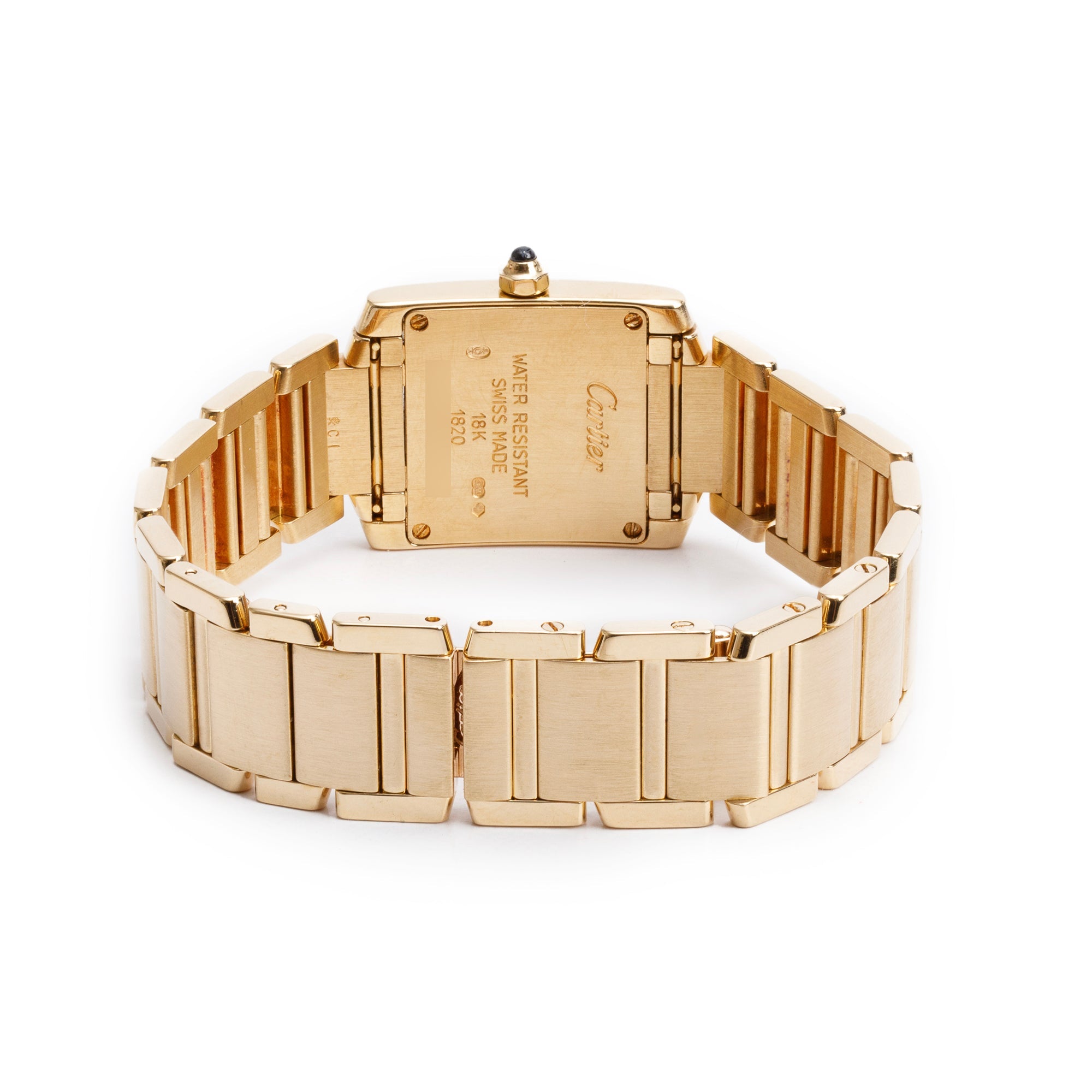 Cartier 18k Yellow Gold Tank Francaise Watch, Small Model 1820 w/ Box & Papers