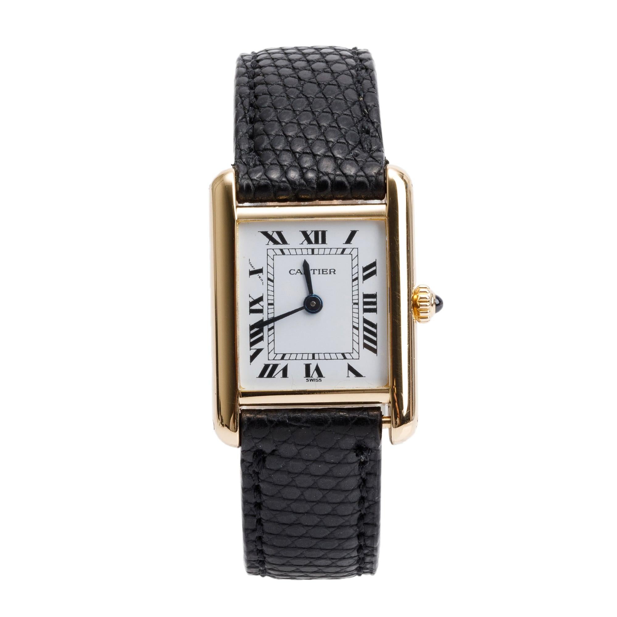 Cartier 18k Yellow Gold Tank Louis Watch, Small Model