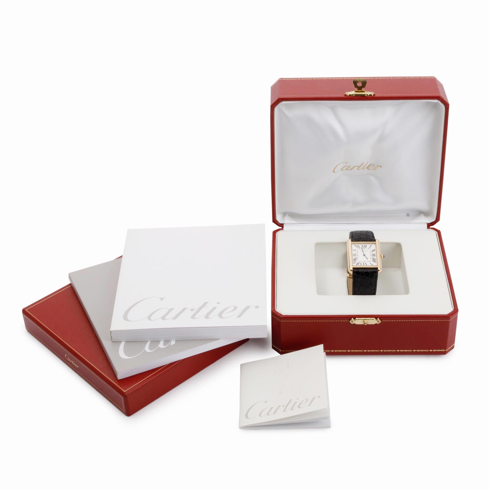 Cartier 18k Yellow Gold Tank Solo Watch w/ Box