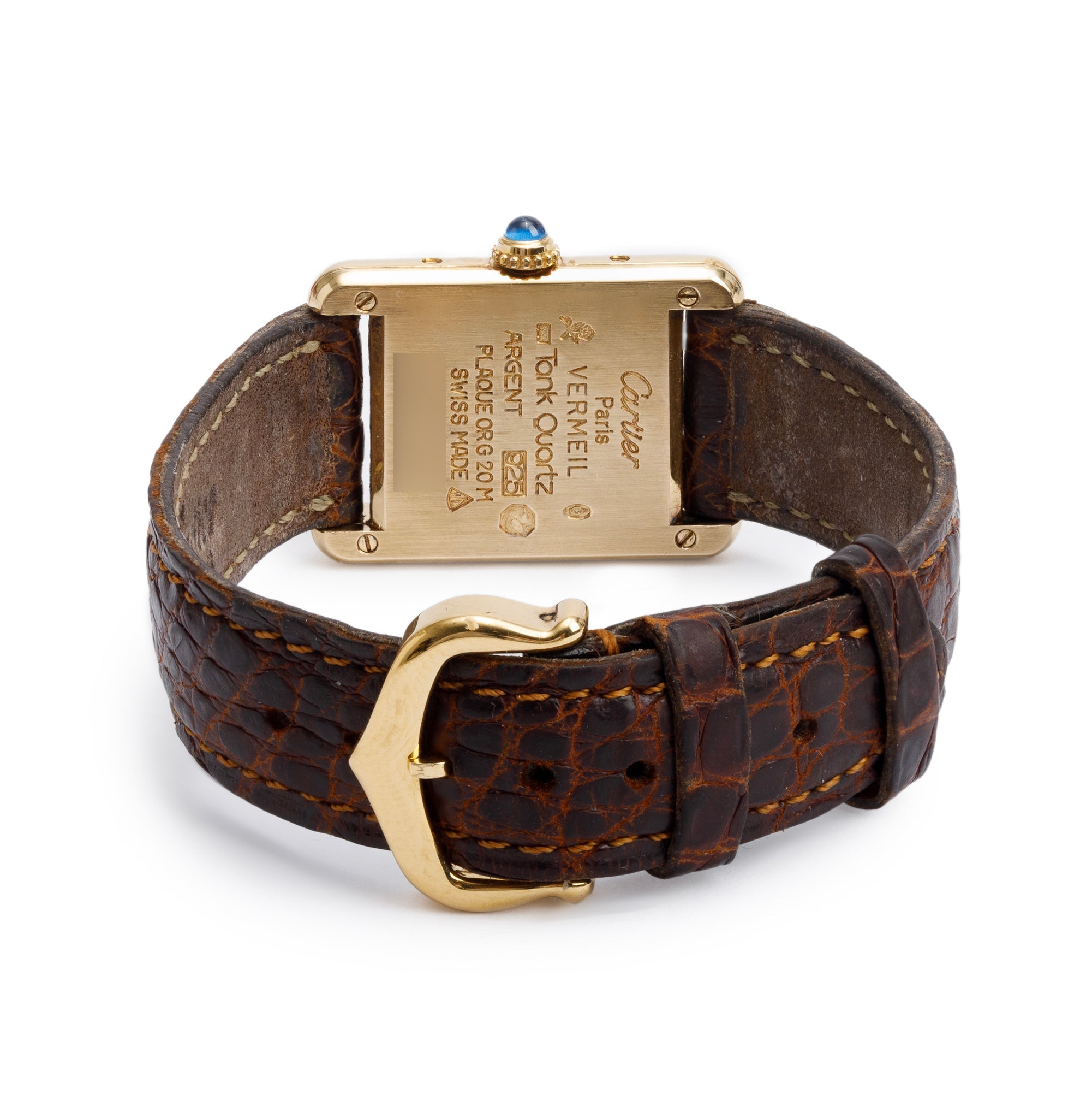 Cartier 18k Yellow Gold Vermeil Sterling Silver Must de Cartier Tank Watch 5057 w/ Papers