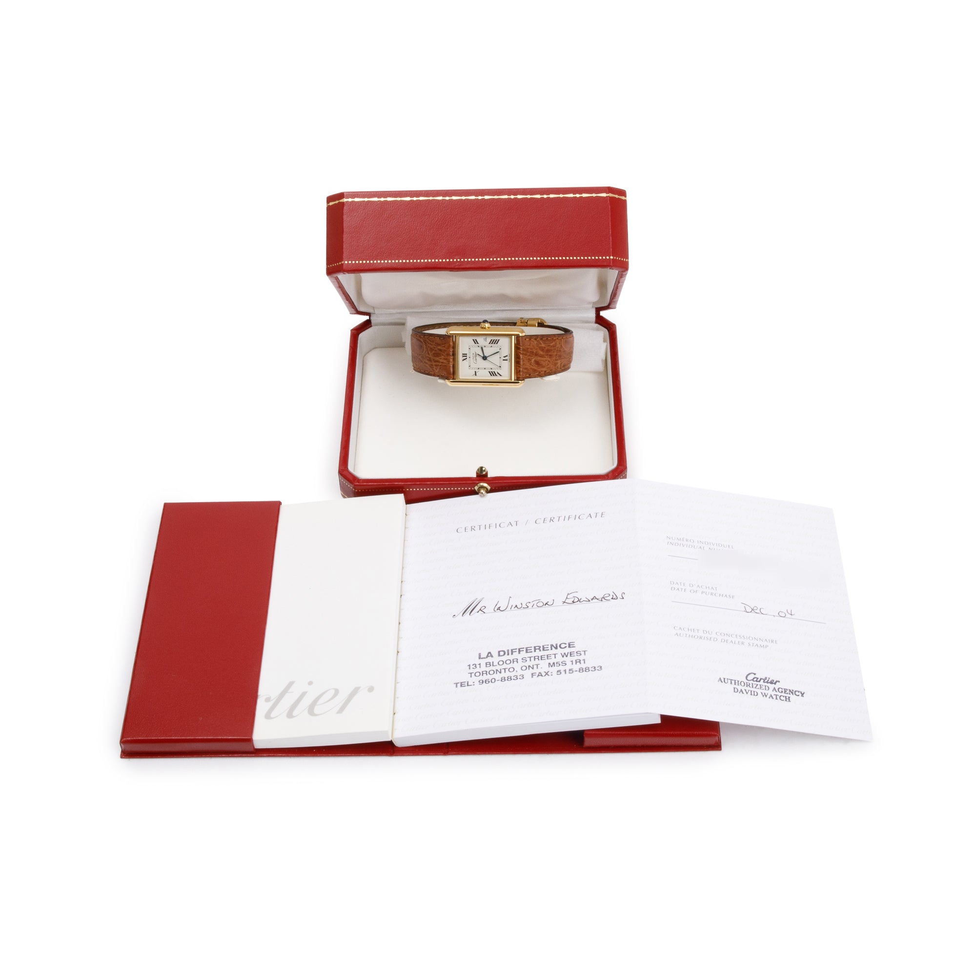 Cartier 18k Yellow Gold Vermeil Sterling Silver Must de Cartier Tank XL Watch w/ Box & Papers