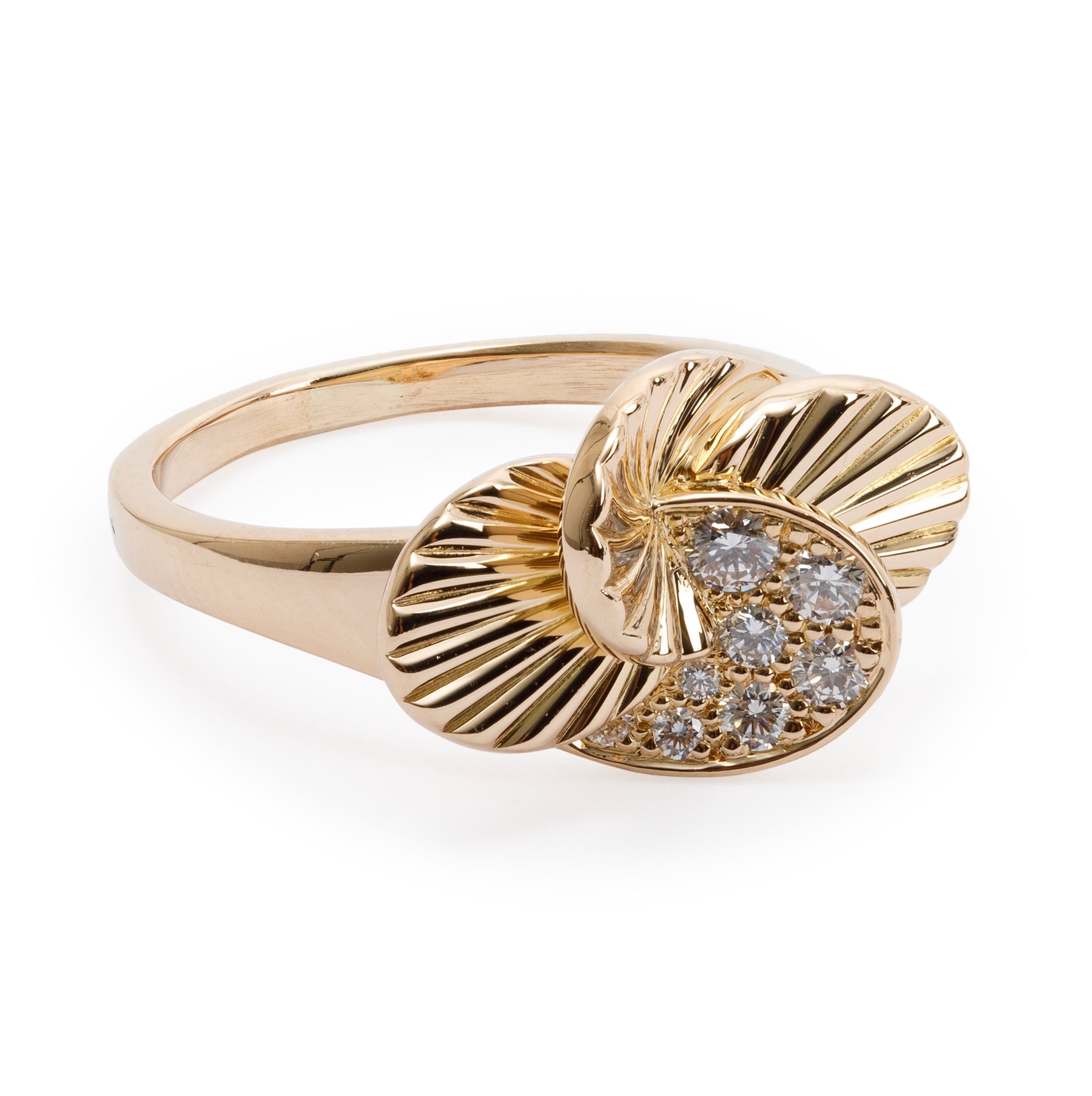 Cartier 18k Yellow Gold Vintage Diamond Cocktail Ring