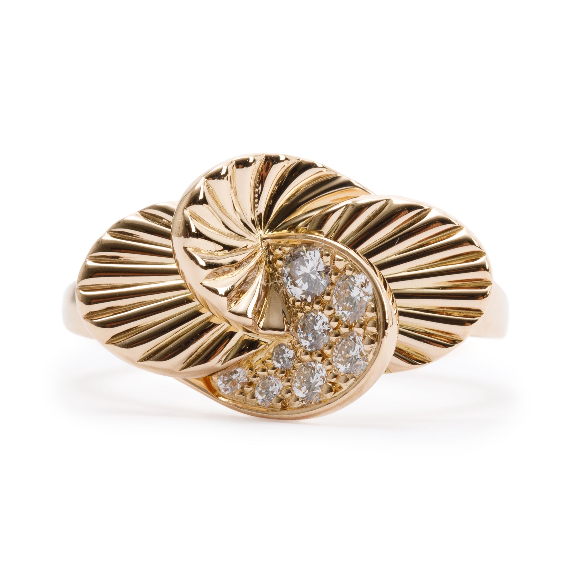 Cartier 18k Yellow Gold Vintage Diamond Cocktail Ring