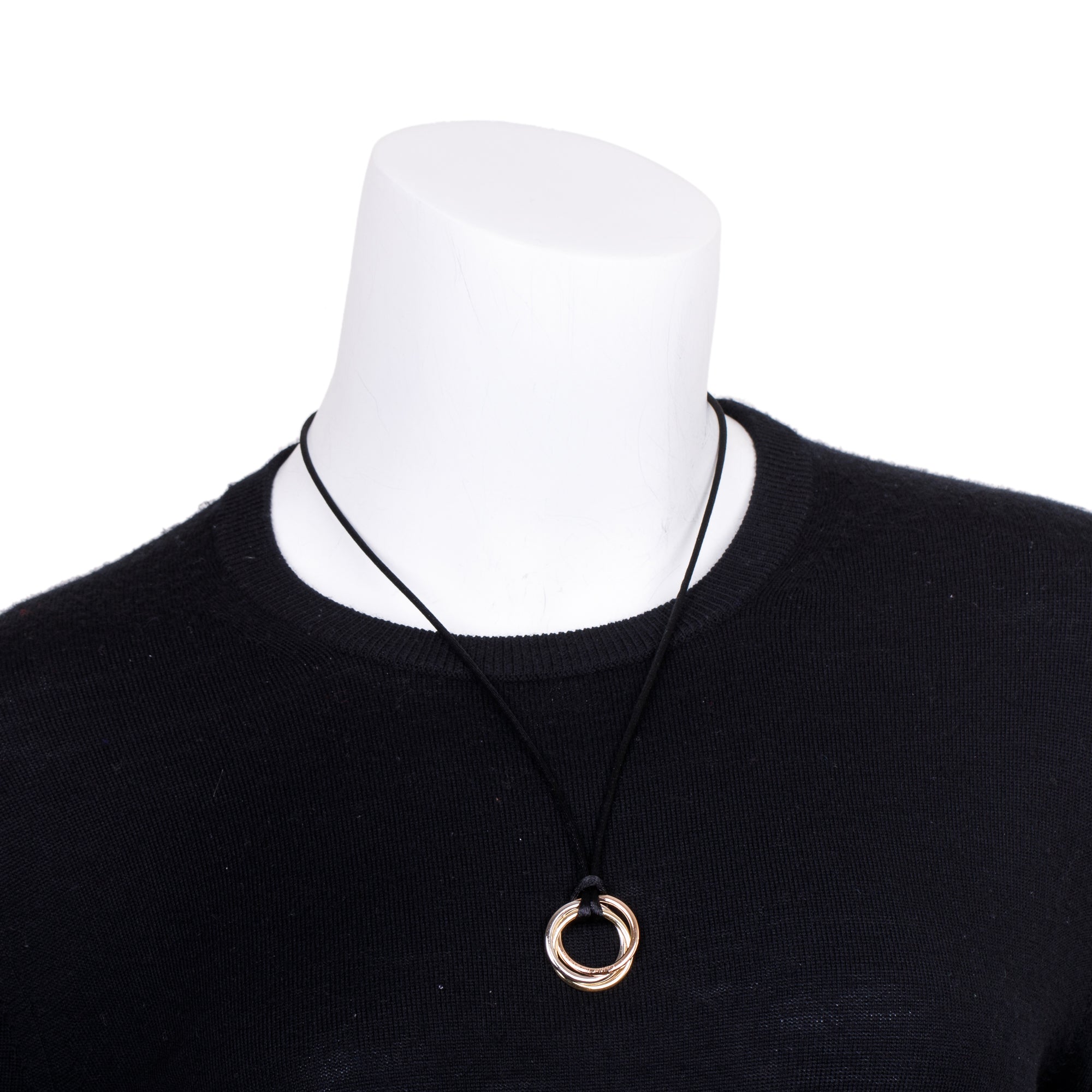 Cartier 18k Yellow, White & Rose Gold Trinity Pendant Necklace w/ Box