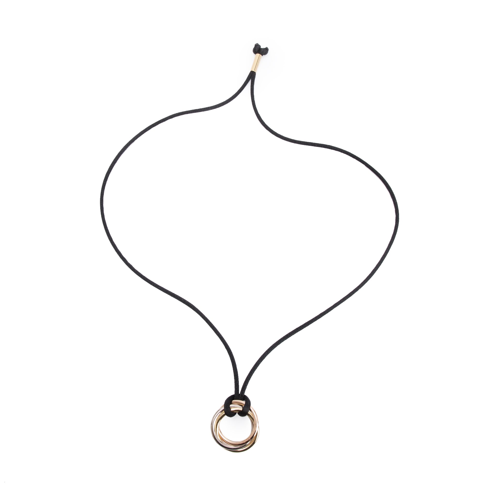 Cartier 18k Yellow, White & Rose Gold Trinity Pendant Necklace w/ Box