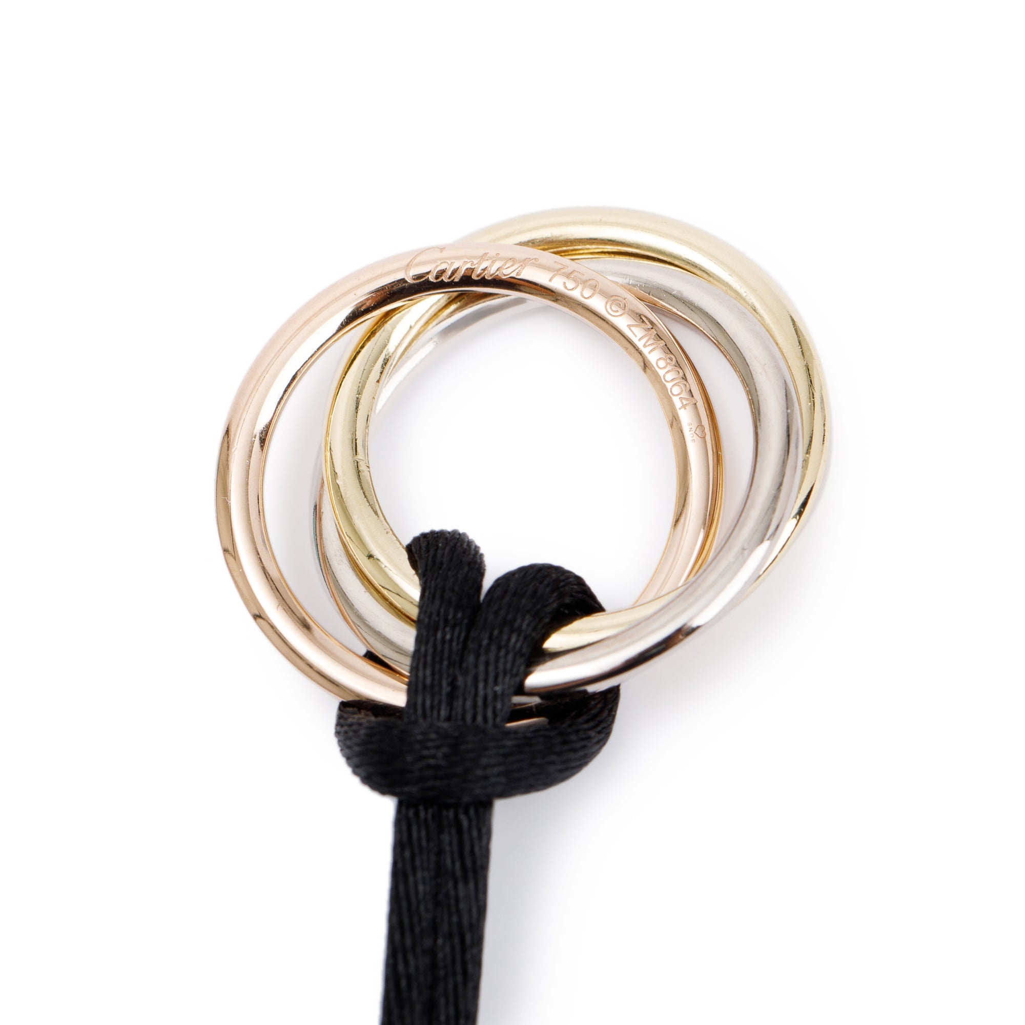 Cartier 18k Yellow, White & Rose Gold Trinity Pendant Necklace w/ Box