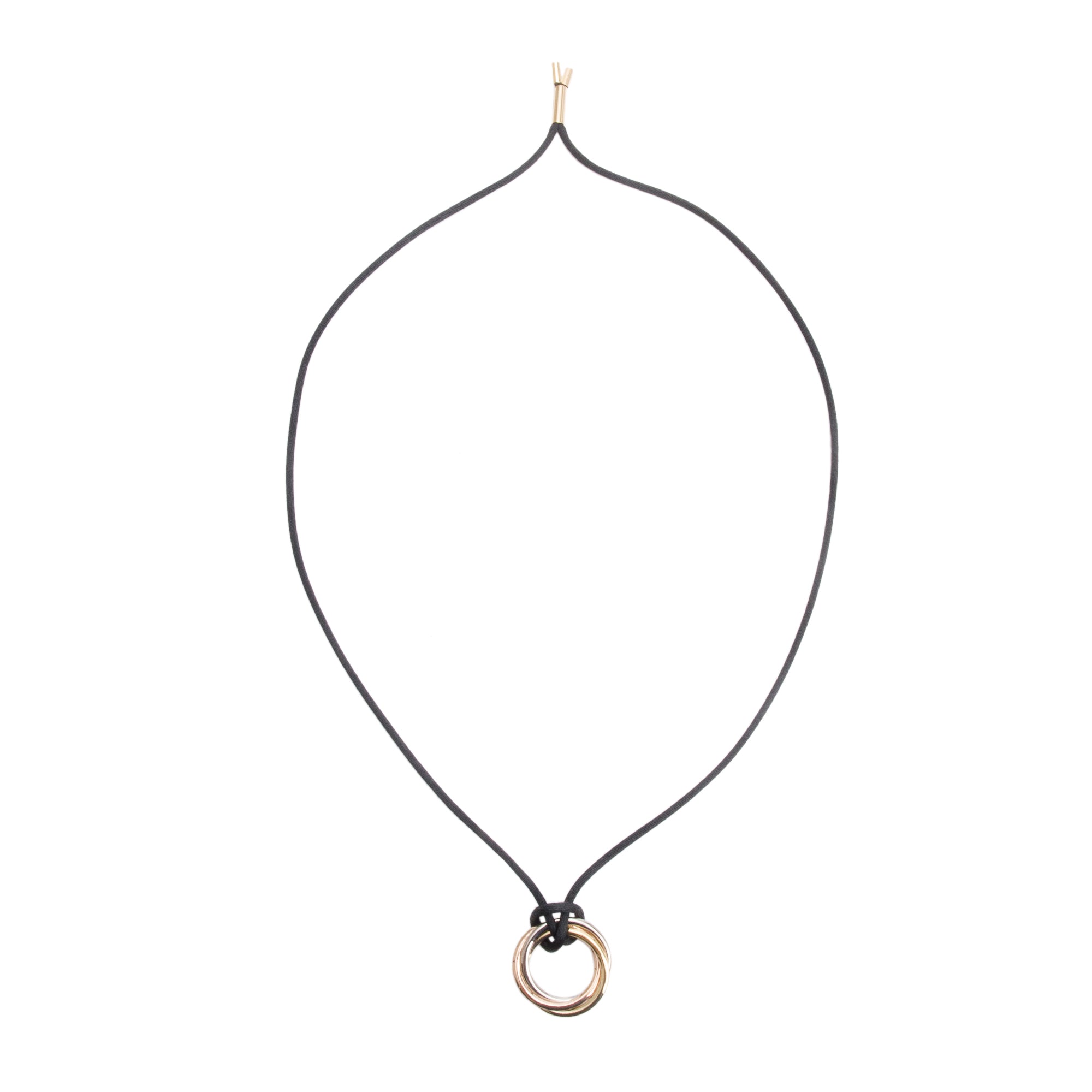 Cartier 18k Yellow, White & Rose Gold Trinity Pendant Necklace w/ Box & Certificate