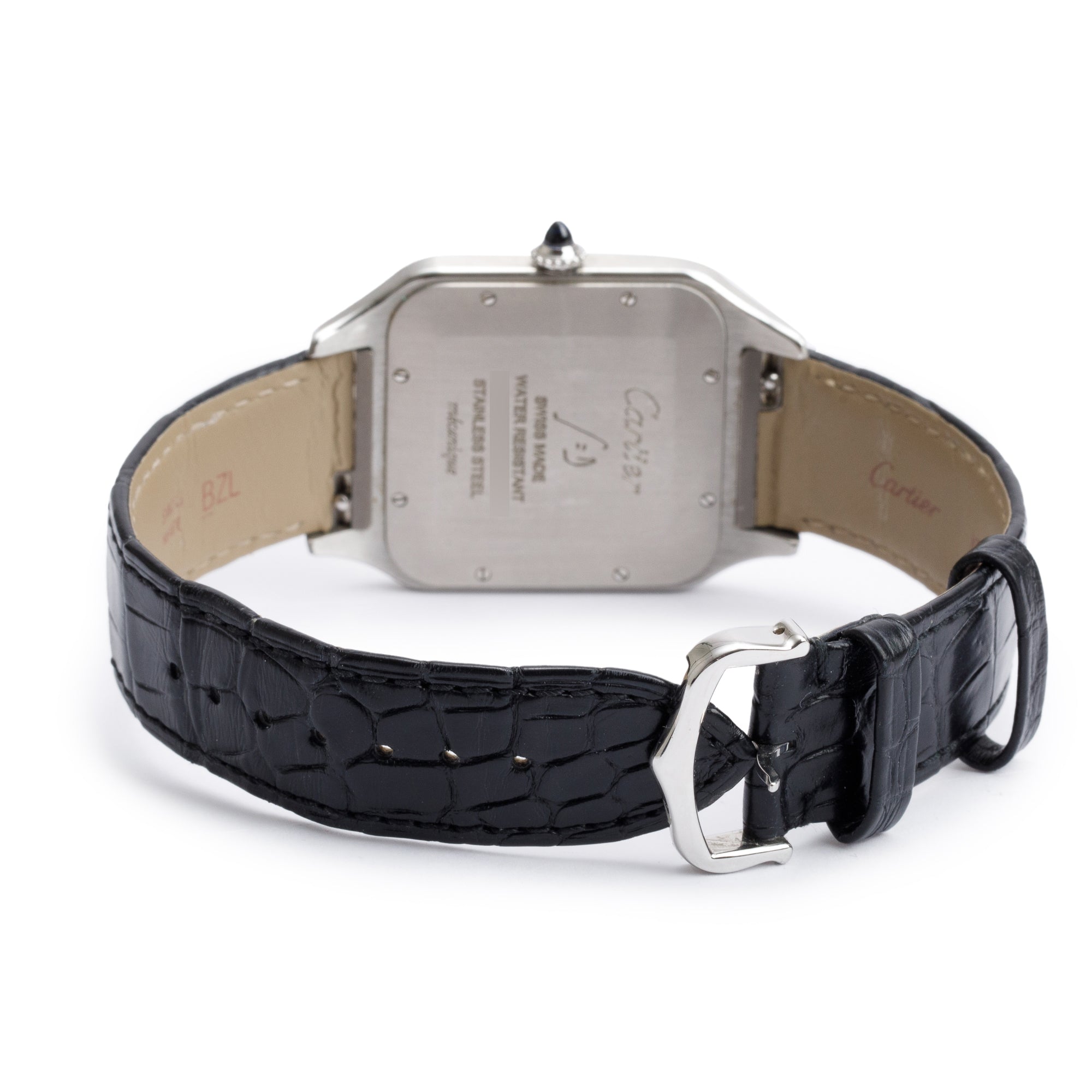 Cartier 2021 Stainless Steel & 18k Rose Gold Santos Dumont Watch, XL Model 4305 w/ Card