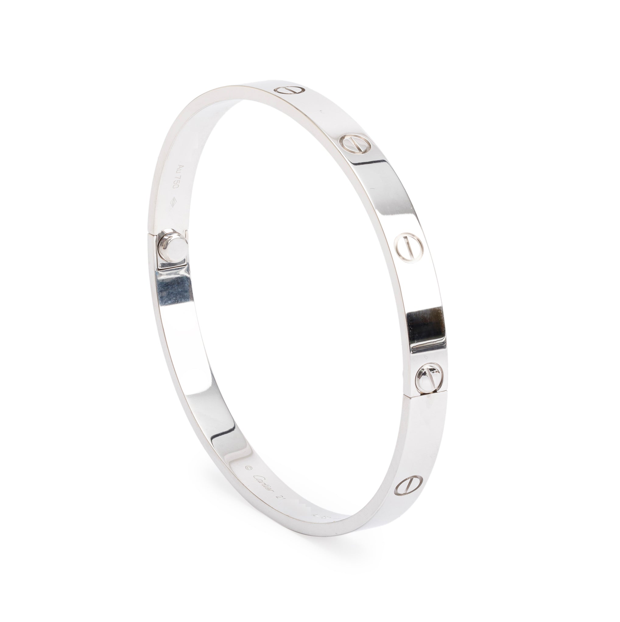 Cartier 2022 18k White Gold Love Bracelet, Size 21 w/ Box & Certificate