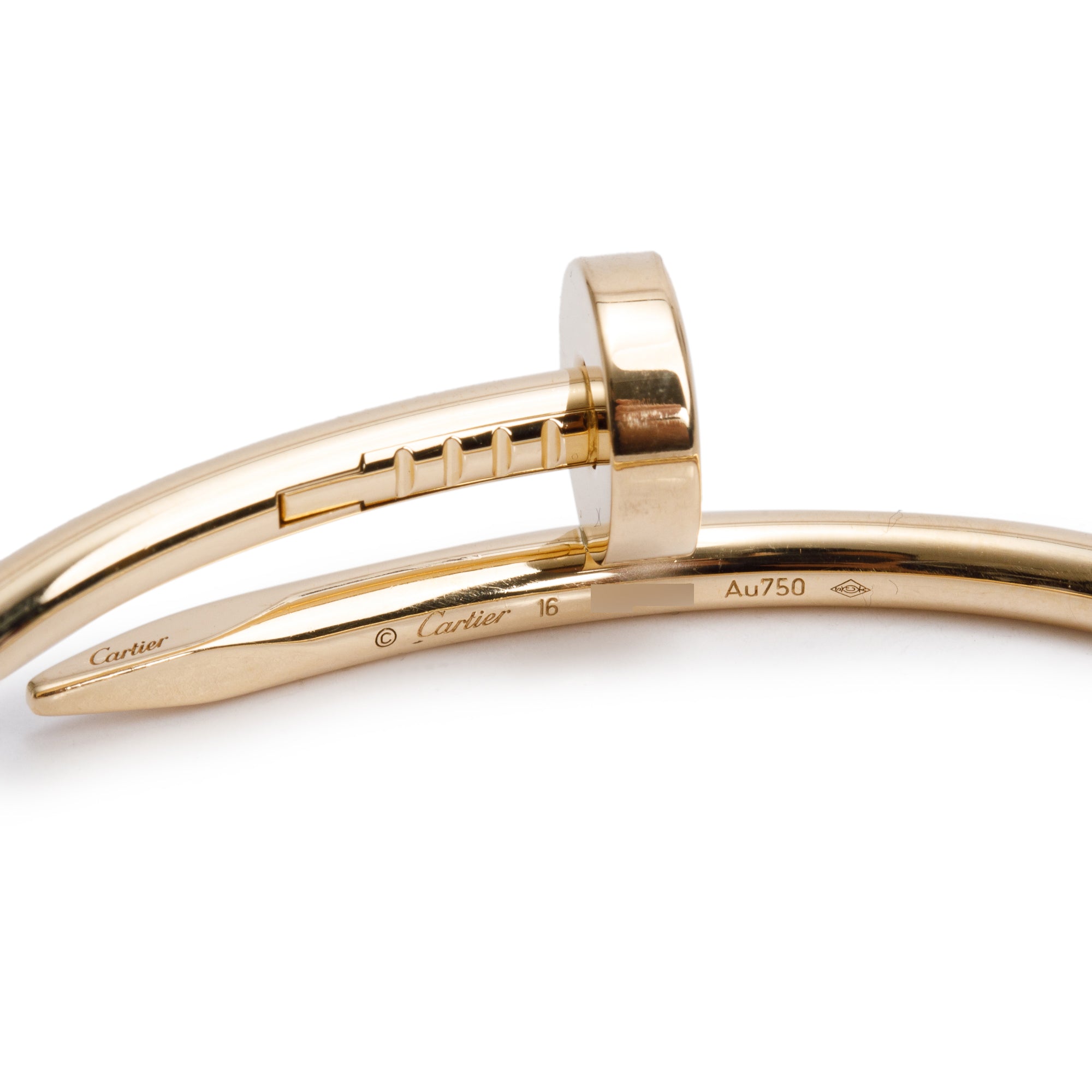 Cartier 2022 18k Yellow Gold Juste Un Clou Bracelet, Size 16 w/ Box & Receipt