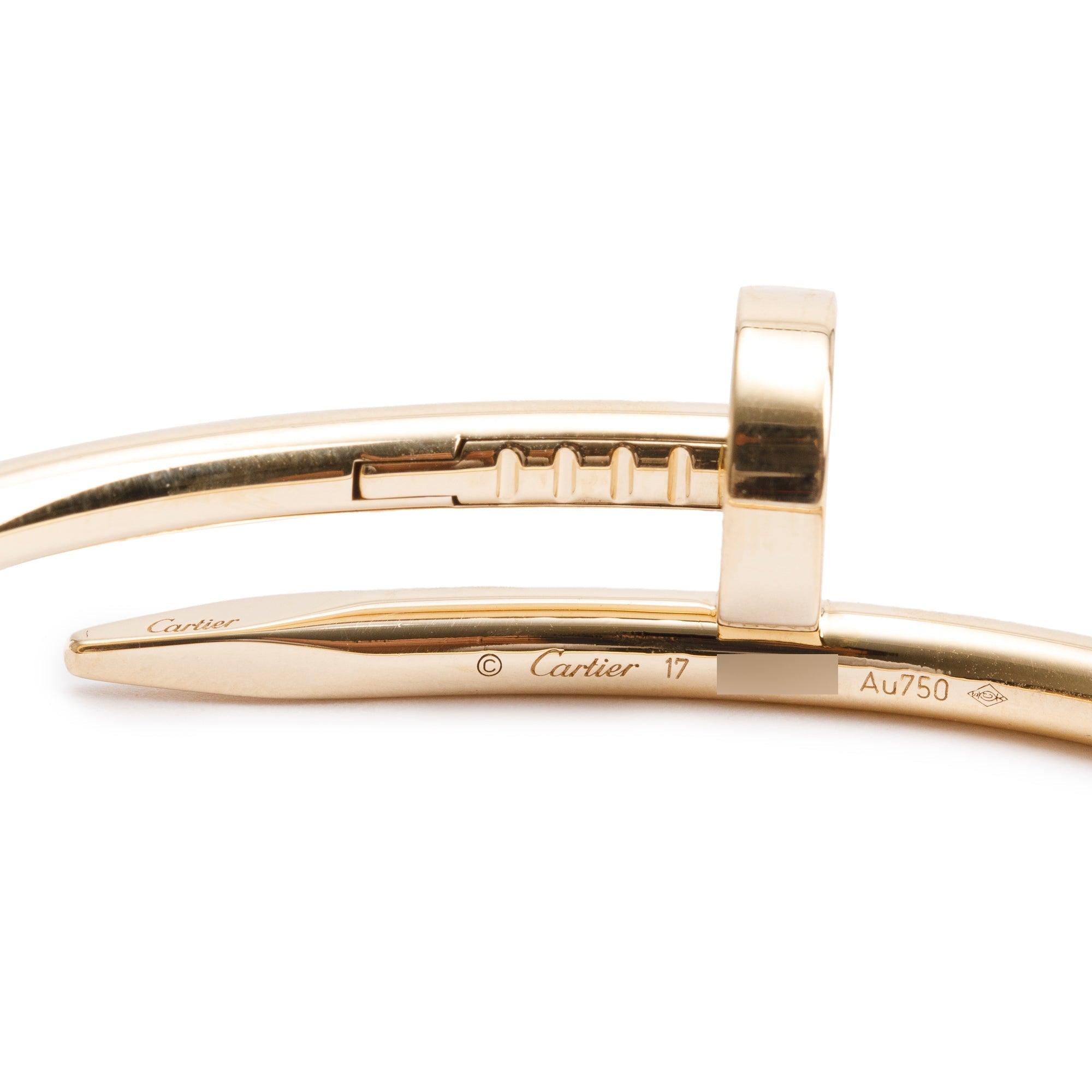 Cartier 2022 18k Yellow Gold Juste Un Clou Bracelet, Size 17 w/ Box, Certificate & Receipt