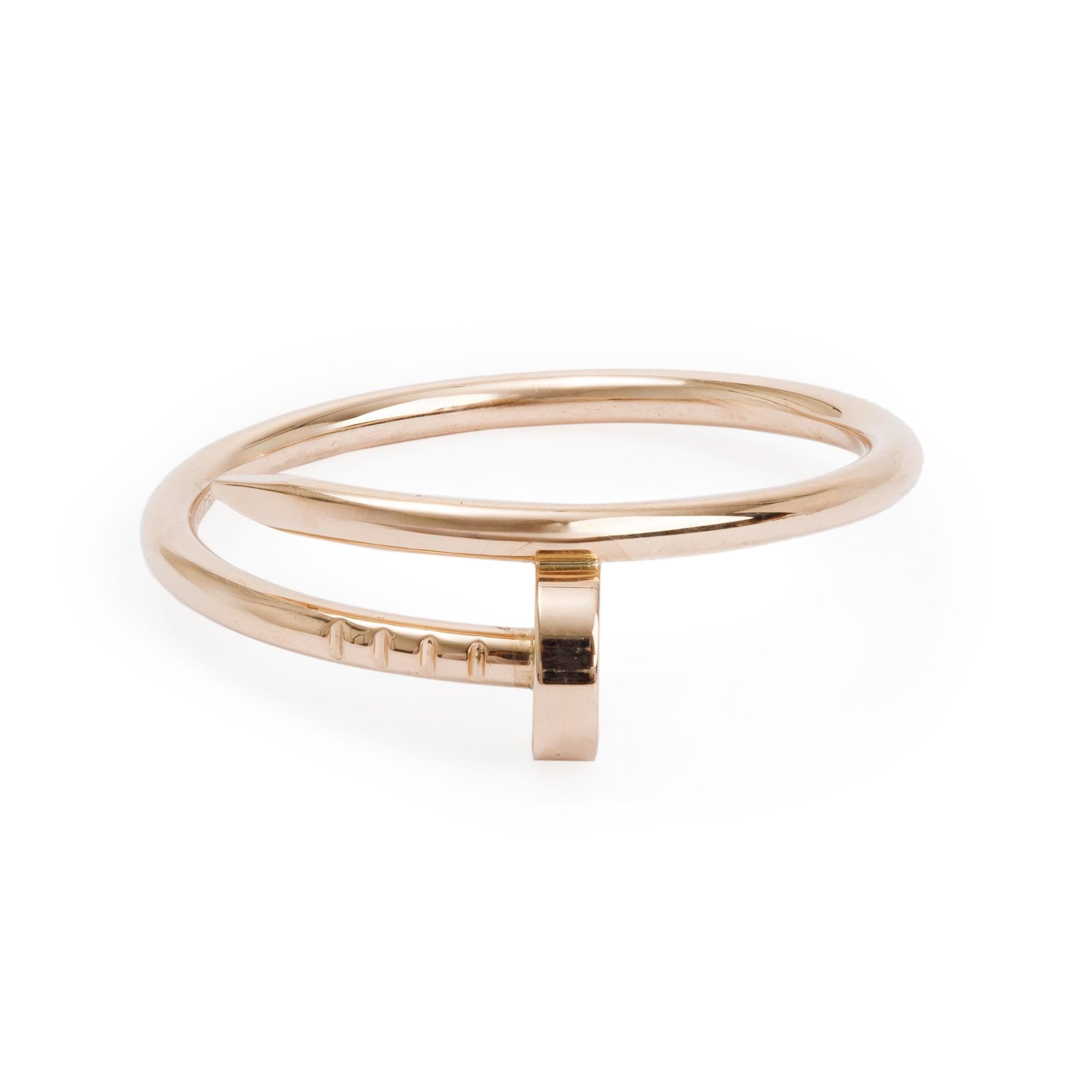 Cartier 2023 18k Rose Gold Juste Un Clou Ring, Small Model, Size 62 10 w/ Box & Certificate