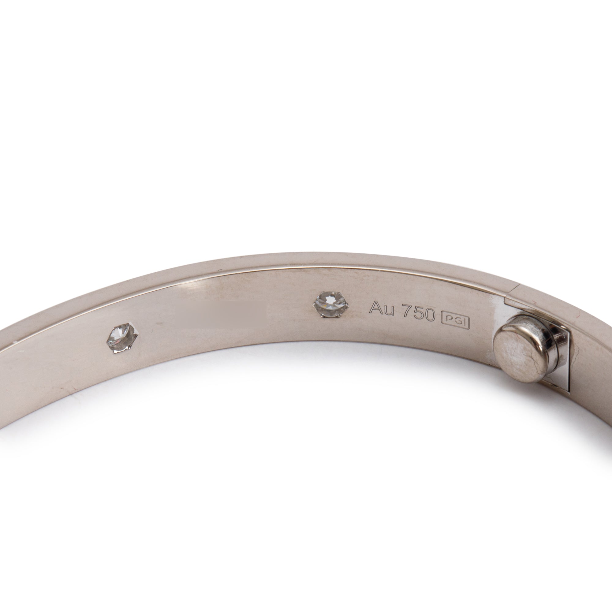 Cartier 2023 18k White Gold 10 Diamond Love Bracelet, Size 18 w/ Certificate