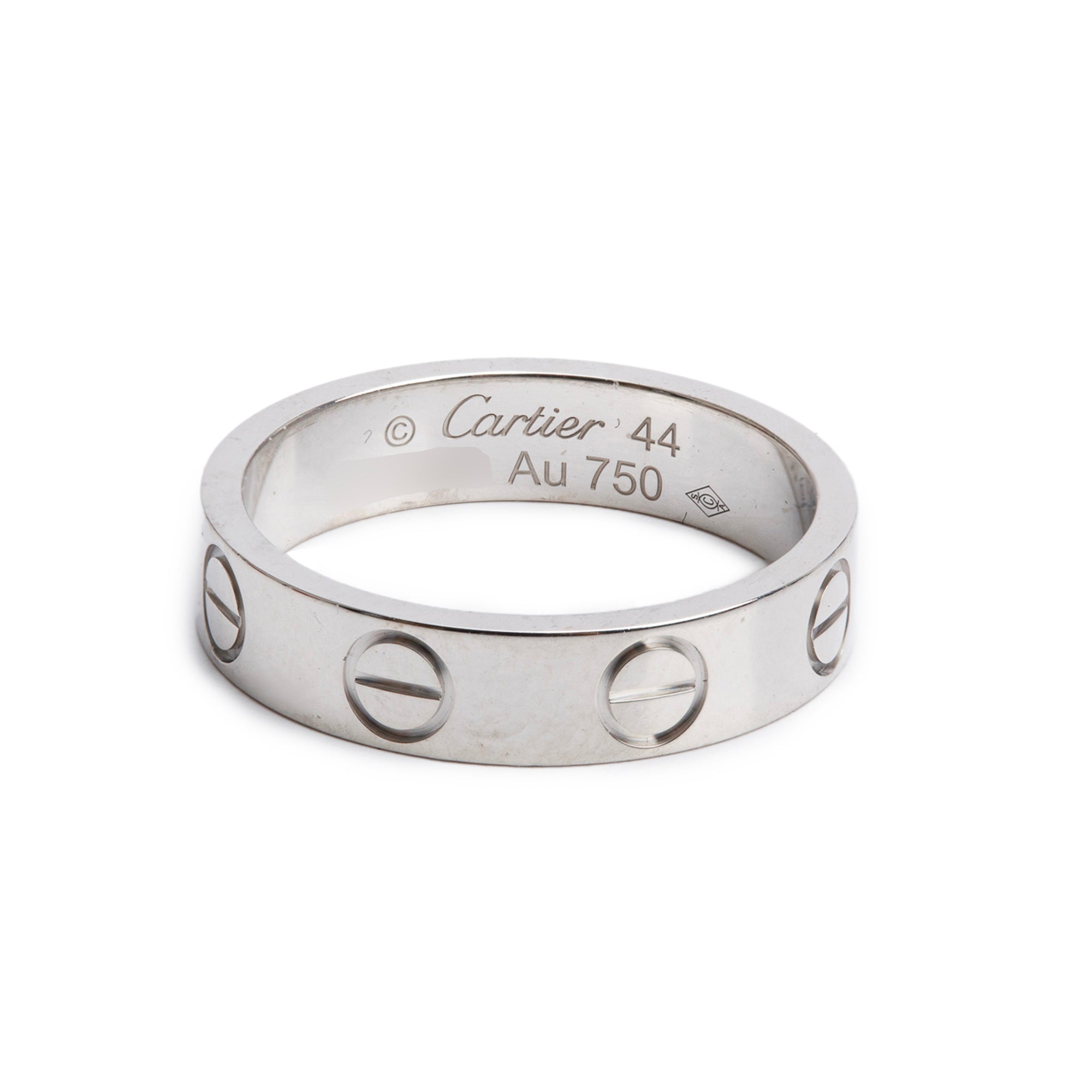 Cartier 2023 18k White Gold 3.6 MM Love Wedding Band Ring, Size 44 3 w/ Box, Receipt & Certificate