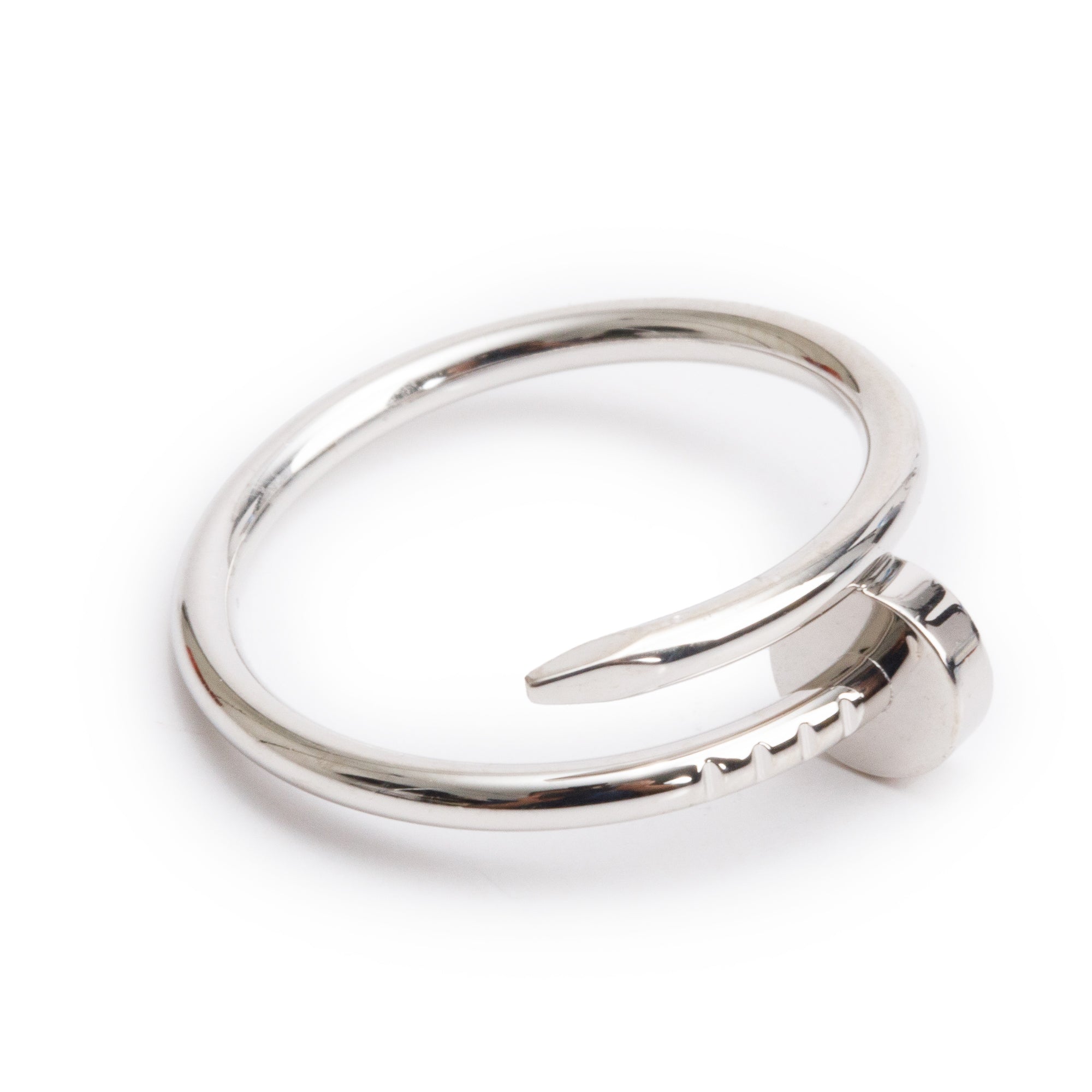 Cartier 2023 18k White Gold Juste Un Clou Ring, Small Model, Size 52 6 w/ Box & Certificate