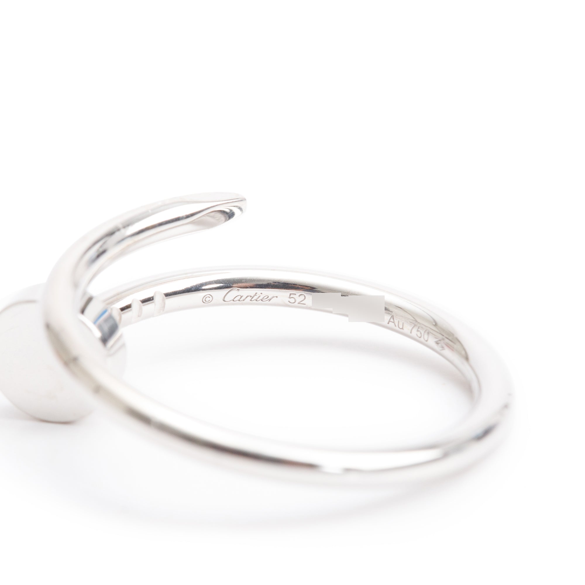 Cartier 2023 18k White Gold Juste Un Clou Ring, Small Model, Size 52 6 w/ Box & Certificate