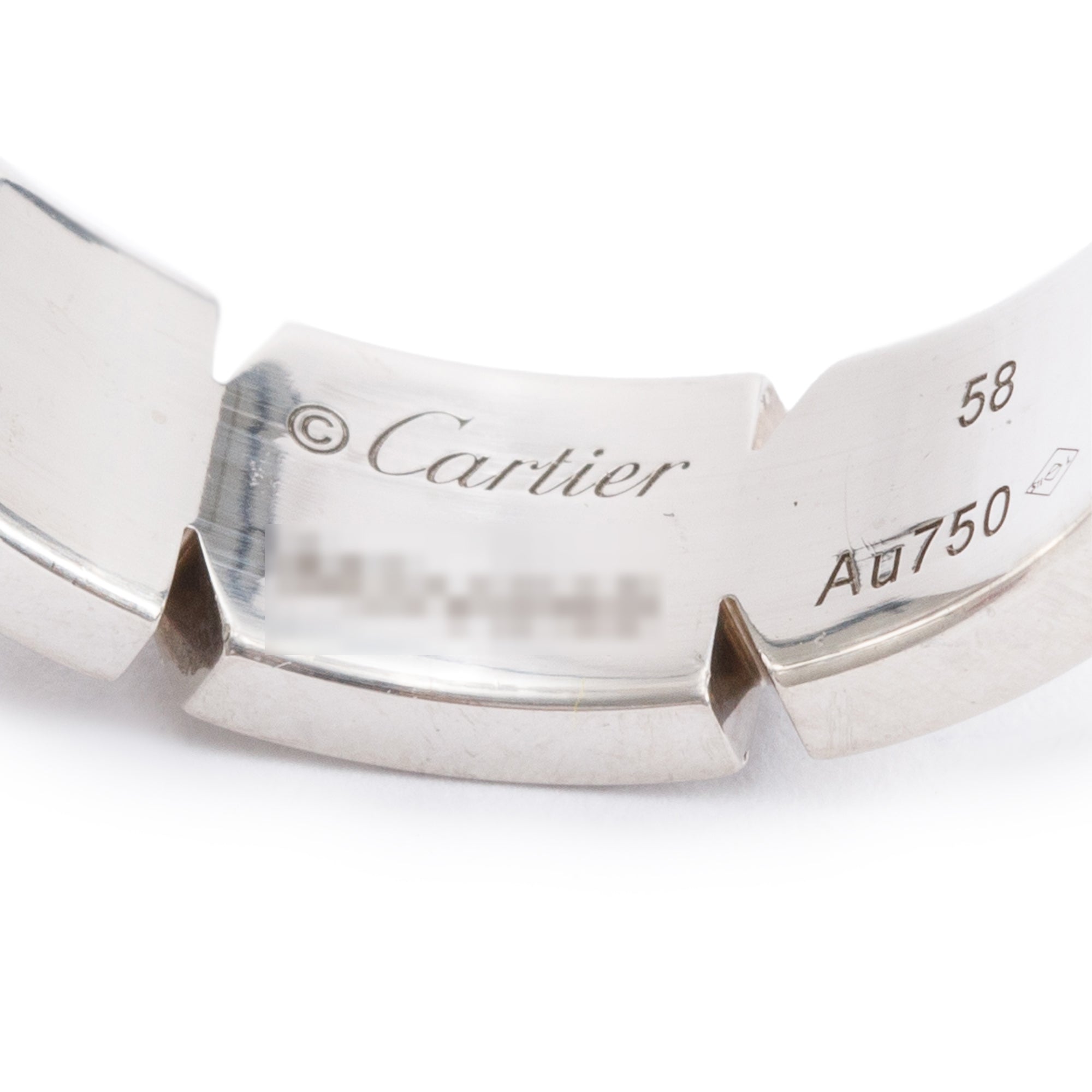 Cartier 2023 18k White Gold Tank Francaise Ring, Size 58 8.5 w/ Box, Receipt & Certificate