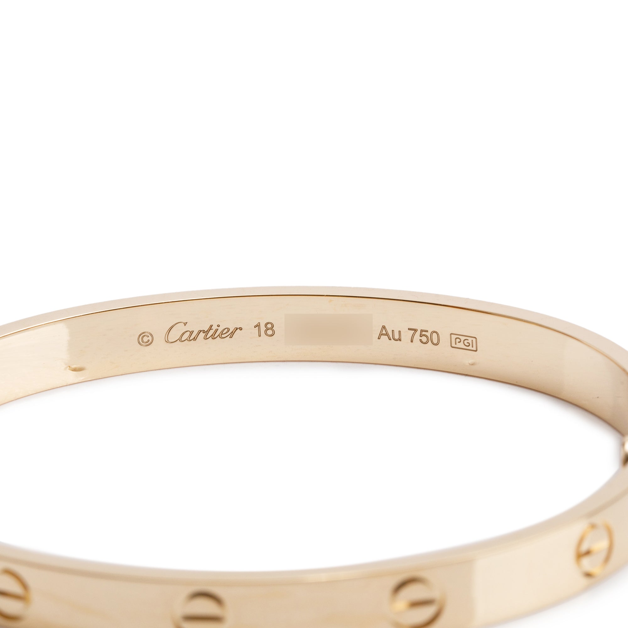 Cartier 2023 18k Yellow Gold Love Bracelet, Size 18 w/ Box, Certificate & Receipt