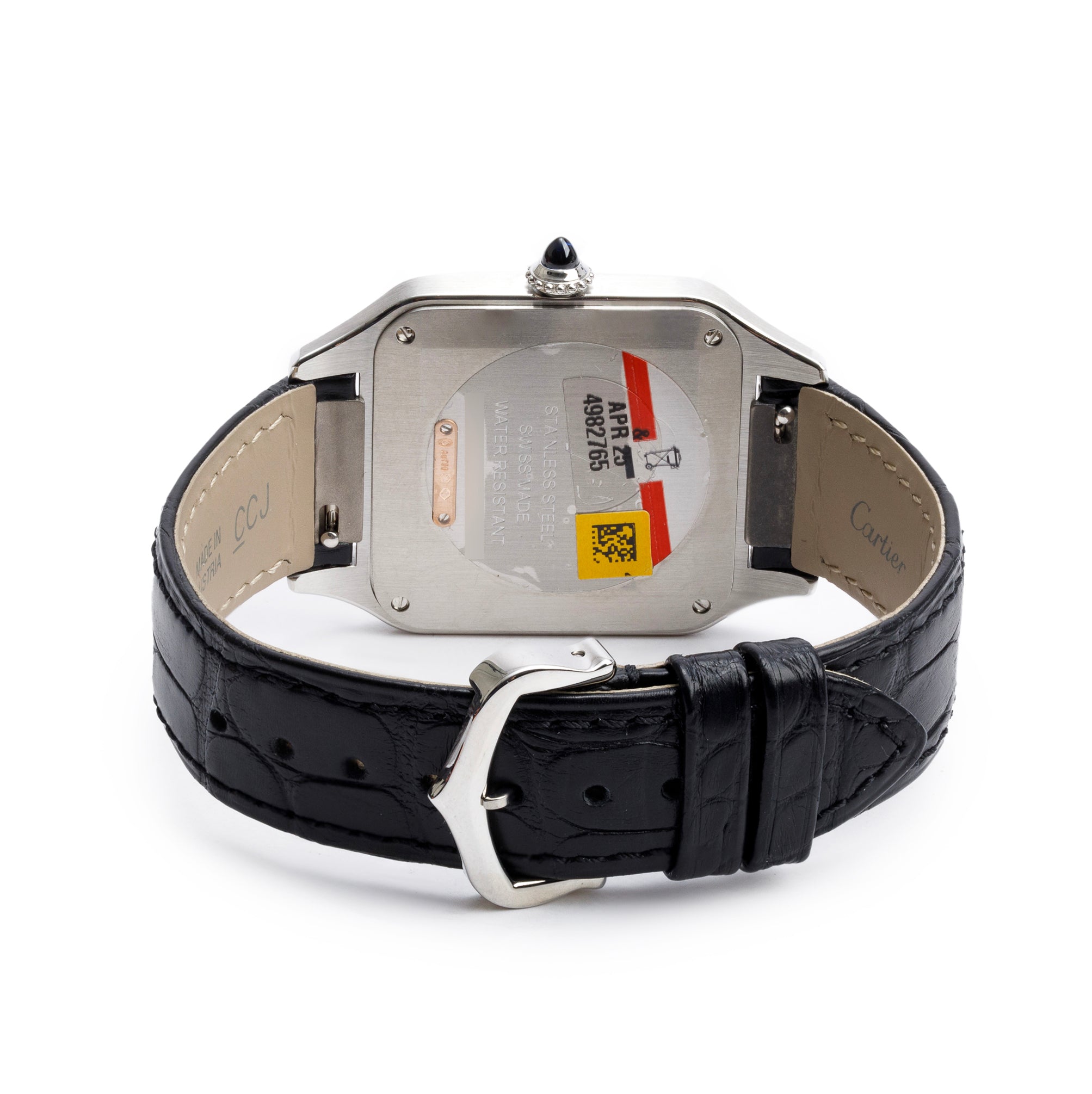 Cartier 2023 Stainless Steel & 18k Rose Gold Santos Dumont Watch, Large Model 4240 w/ Box & Papers