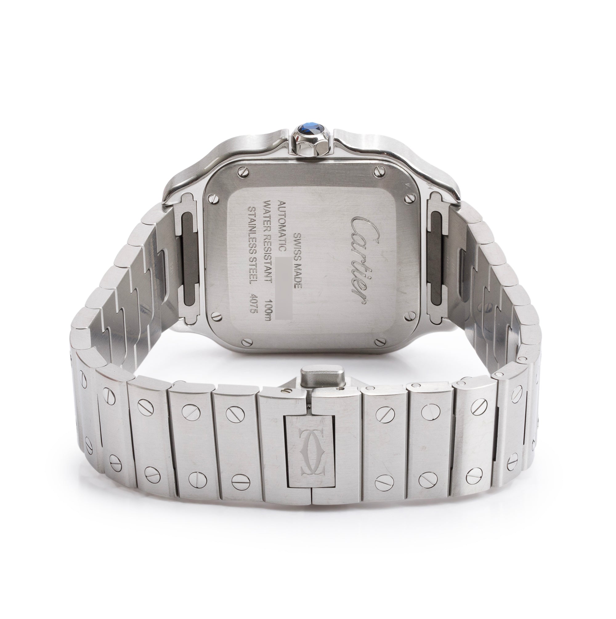 Cartier 2023 Stainless Steel Santos de Cartier Automatic Watch, Medium Model 4075 w/ Box & Papers