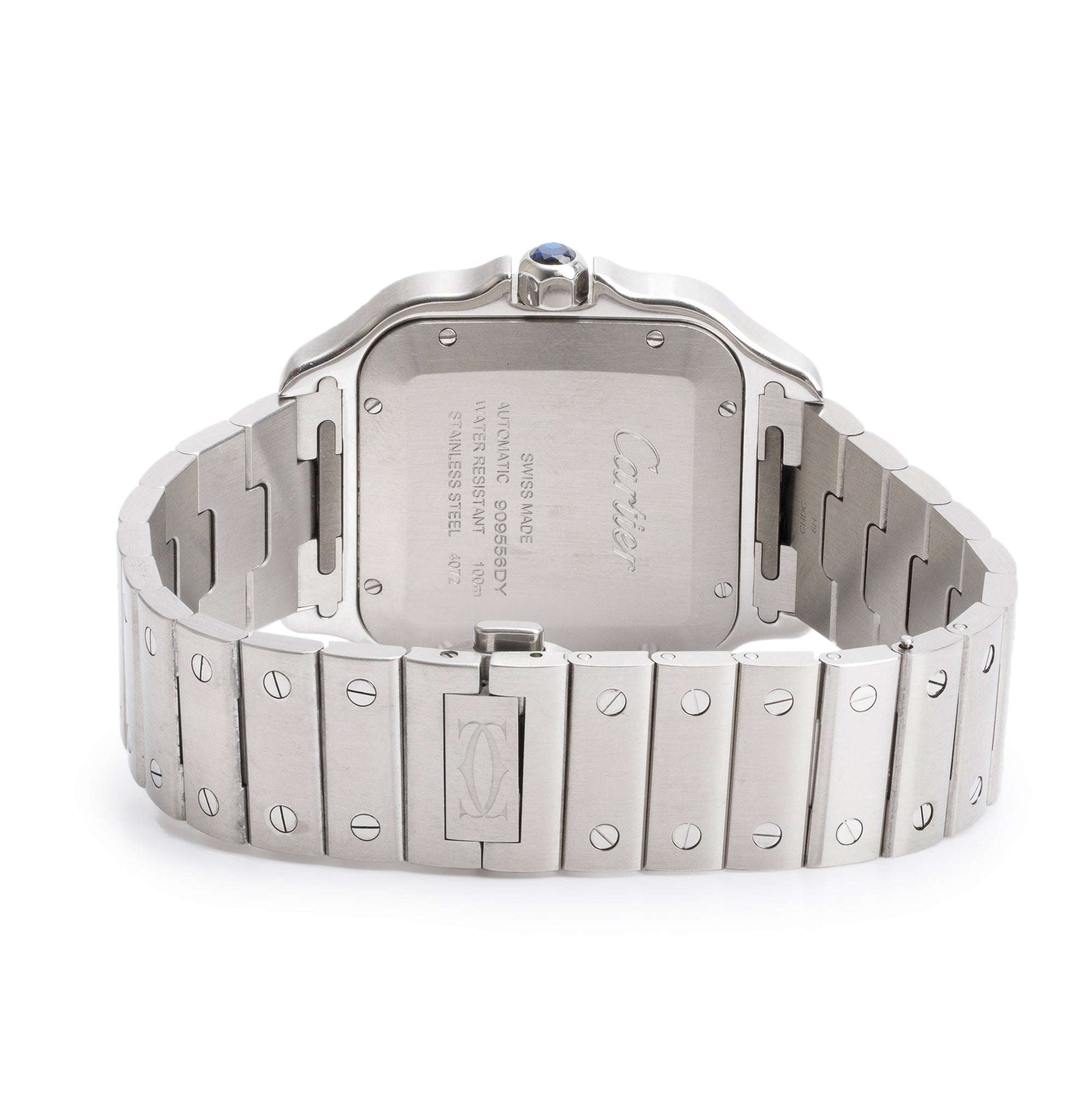 Cartier 2023 Stainless Steel Santos de Cartier Blue Dial Automatic Watch, Large Model 4072