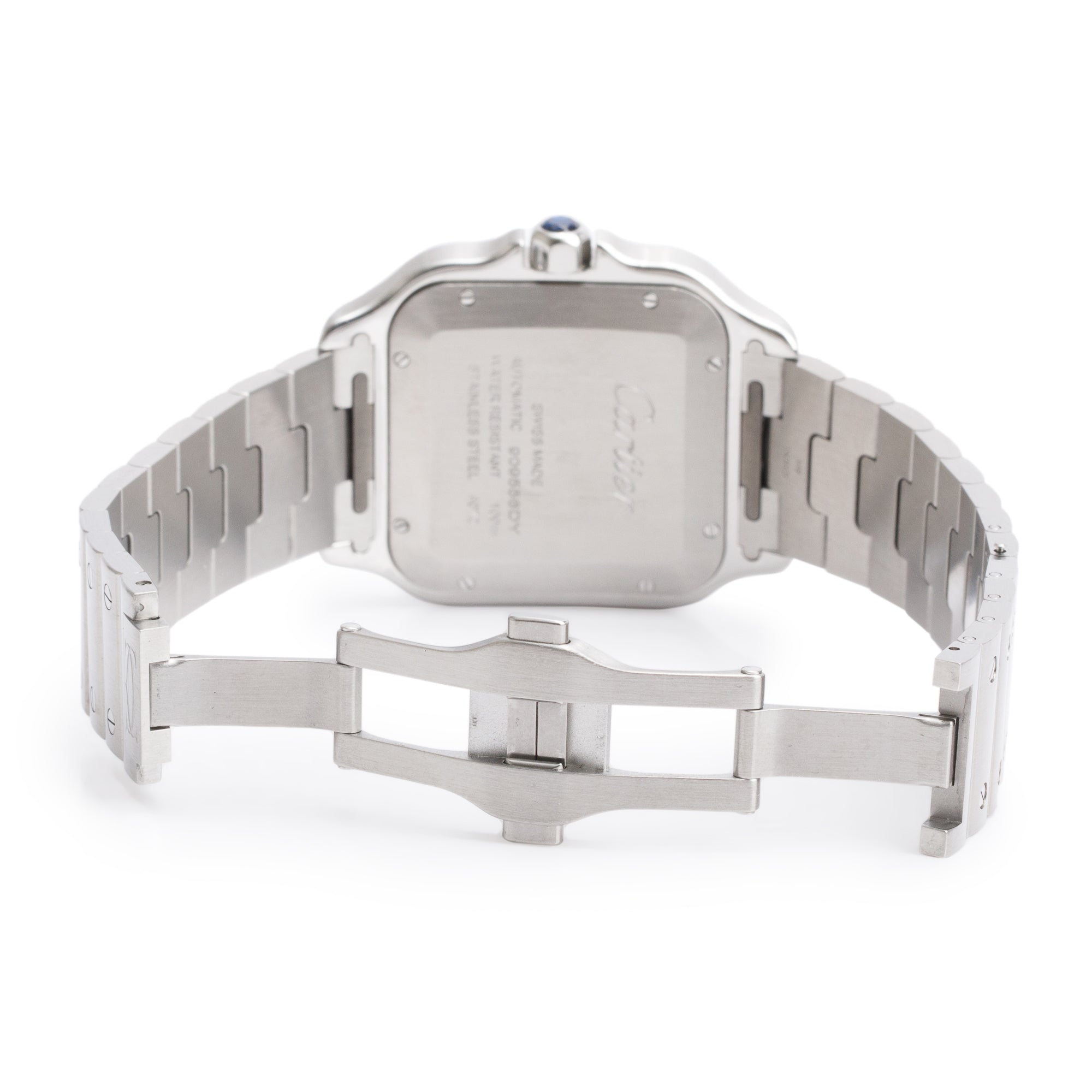 Cartier 2023 Stainless Steel Santos de Cartier Blue Dial Automatic Watch, Large Model 4072