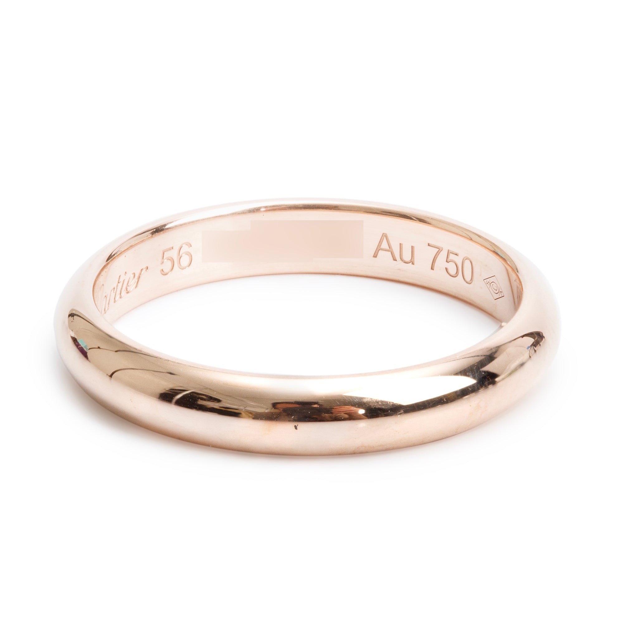 Cartier 2024 18k Rose Gold 1895 3.5 MM Wedding Band Ring, Size 56 7.5 w/ Box, Receipt & Certificate
