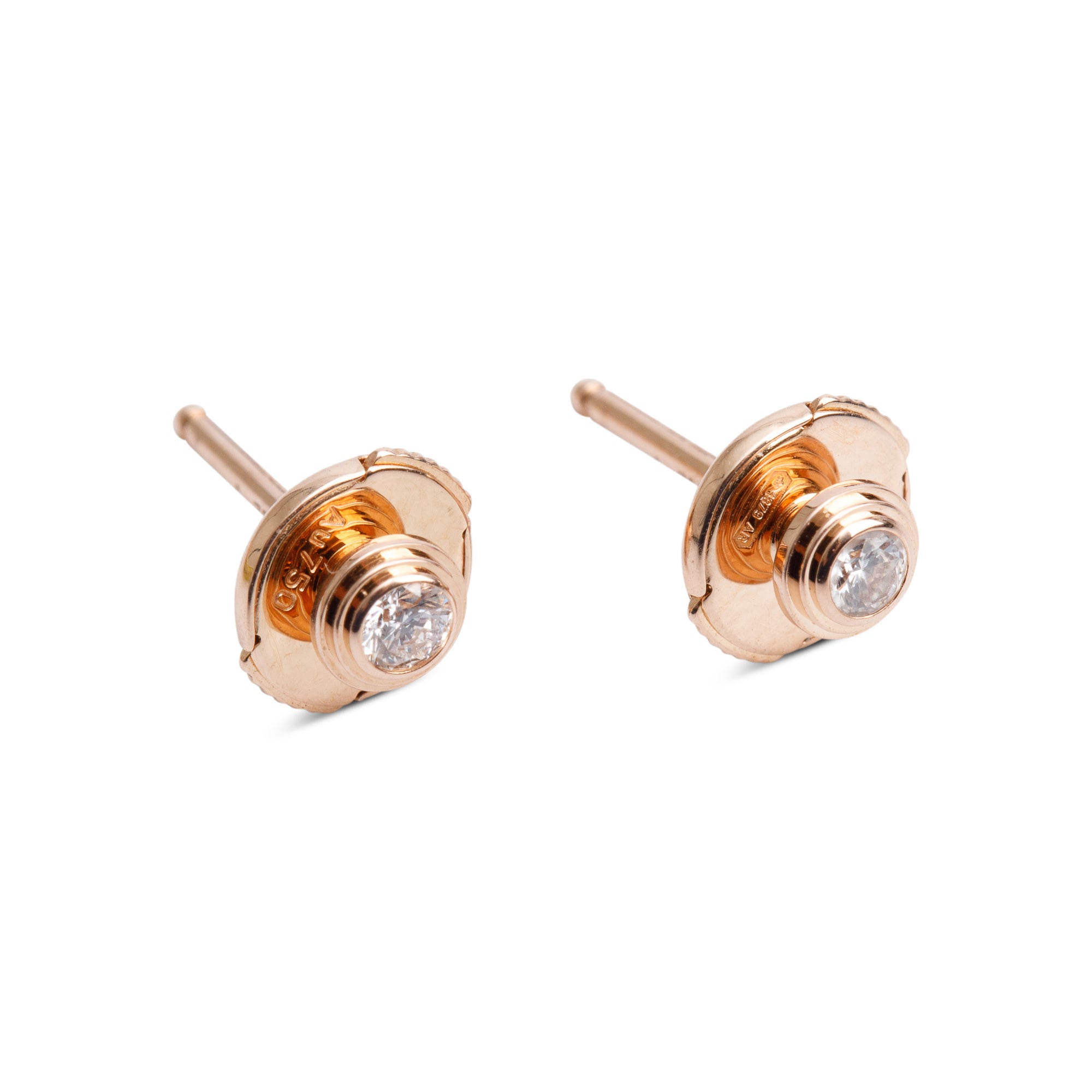 Cartier 2024 18k Rose Gold Diamond D'Amour Stud Earrings, Small Model w/ Box & Certificate