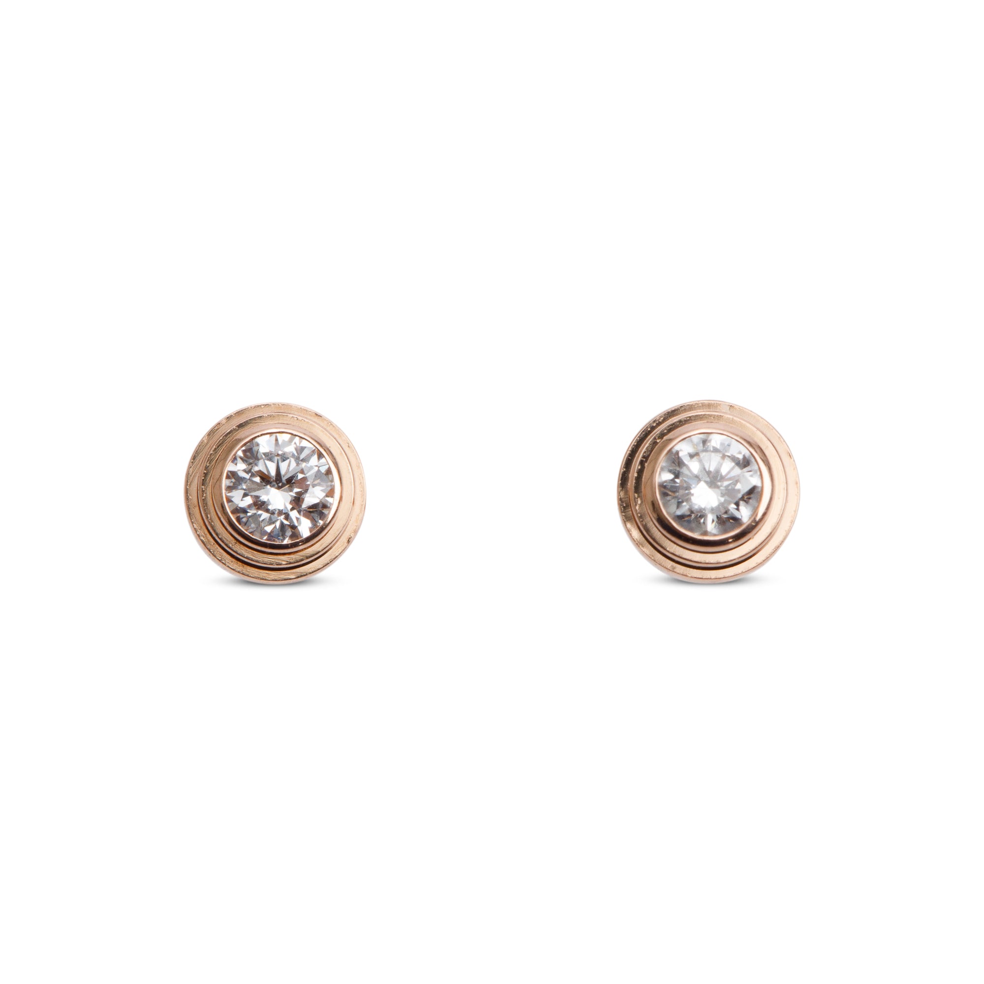 Cartier 2024 18k Rose Gold Diamond D'Amour Stud Earrings, Small Model w/ Box & Certificate