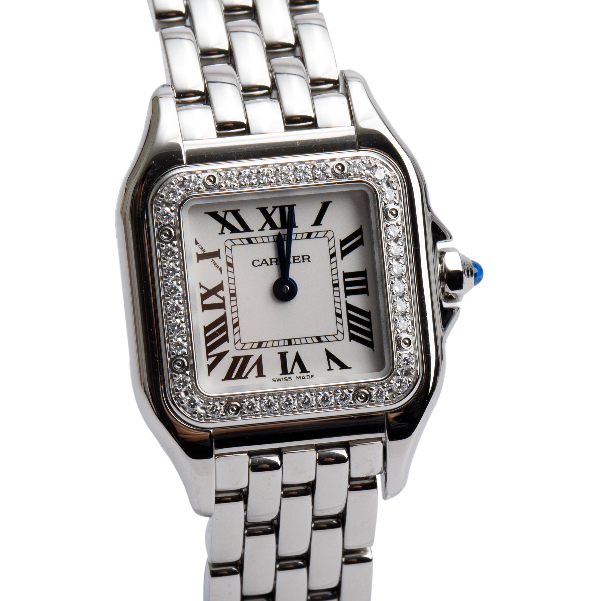Cartier 2025 Stainless Steel Diamond Bezel Panthere de Cartier Watch, Small Model 4177 w/ Box & Papers