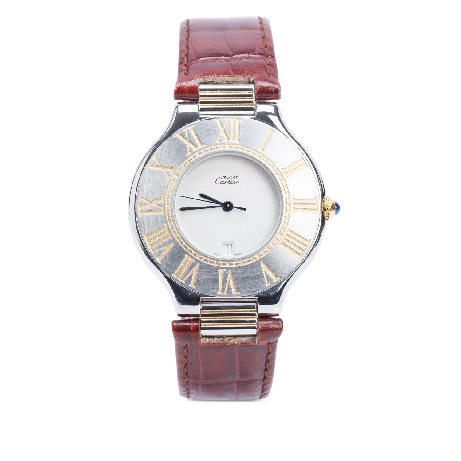 Cartier Vintage Stainless Steel & 18k Yellow Gold Plated Must de Cartier 21 35 MM Quartz Watch