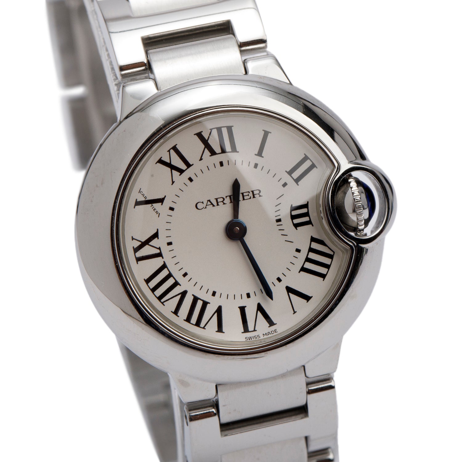 Cartier Stainless Steel Ballon Bleu de Cartier 28 MM Quartz Watch 3009 w/ Box & Papers